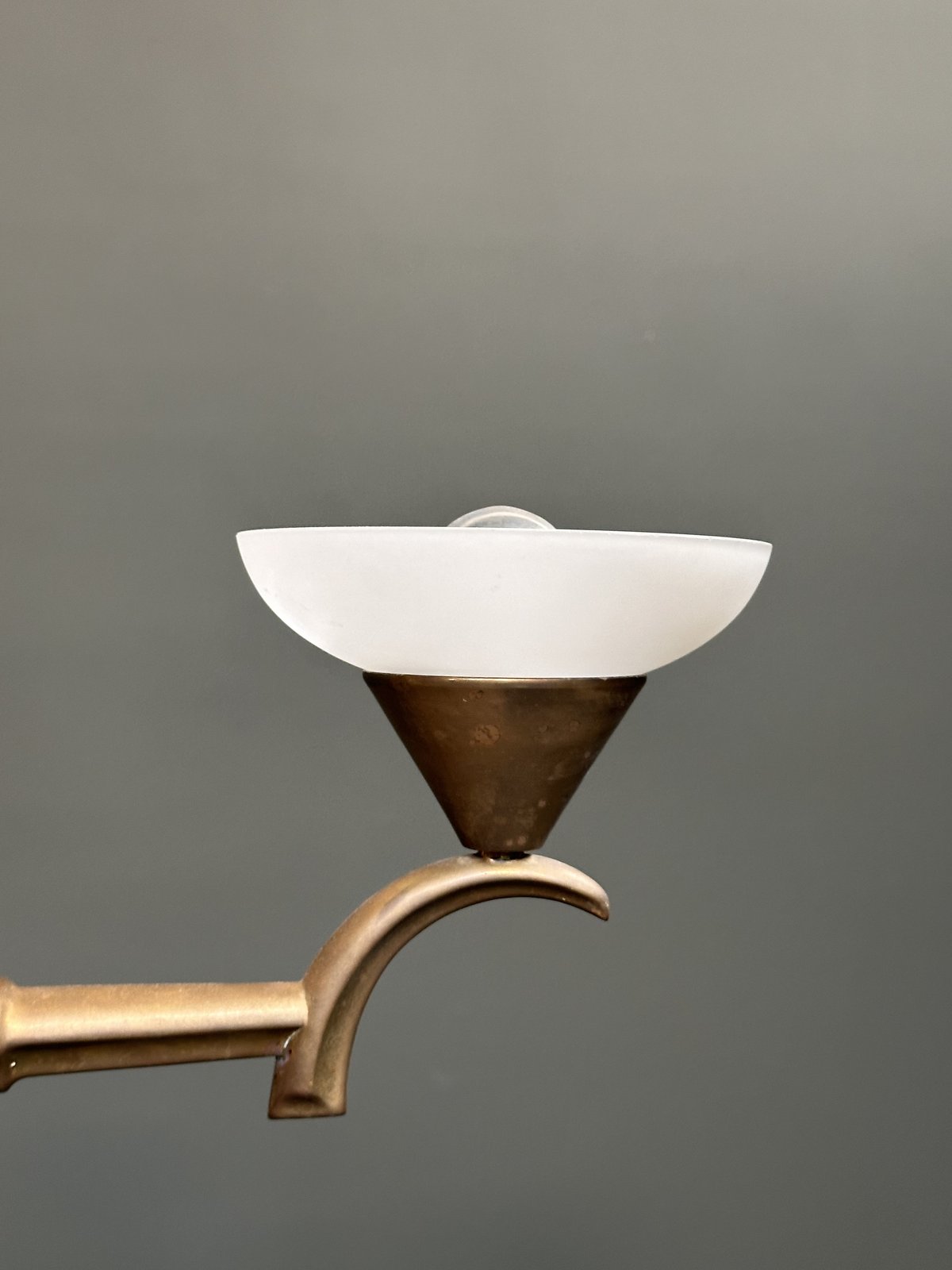 Art Deco copper ceiling lamp with aged patina, 1930s