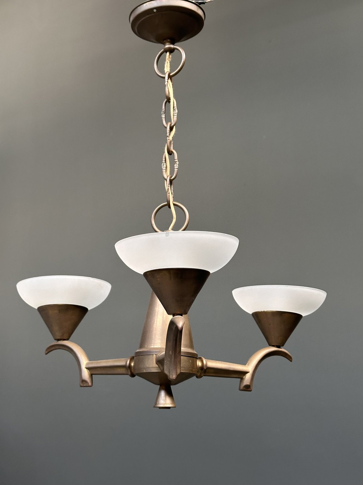Art Deco Copper Ceiling Lamp, 1930s foto 2
