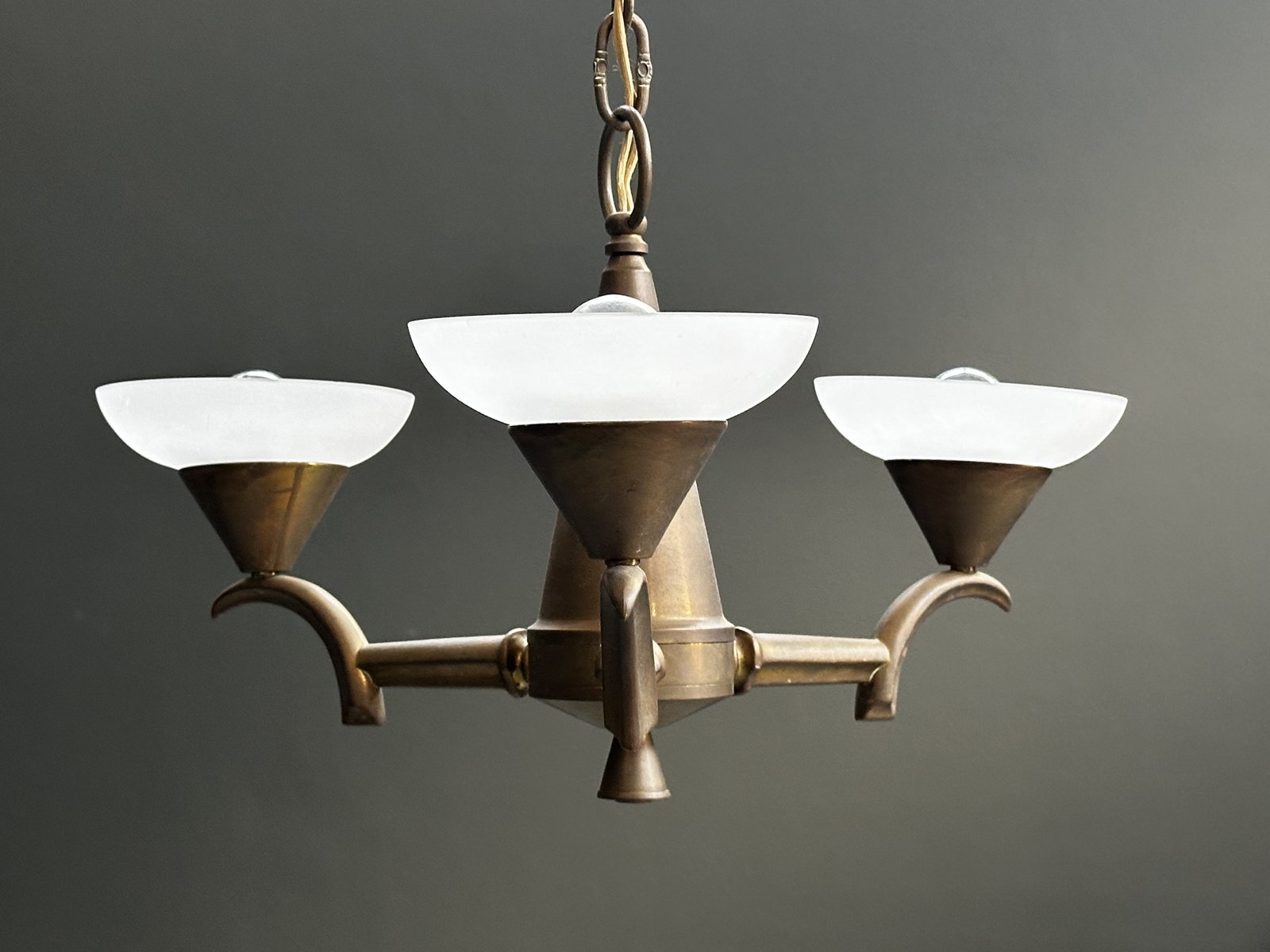 Art Deco Copper Ceiling Lamp, 1930s foto 3