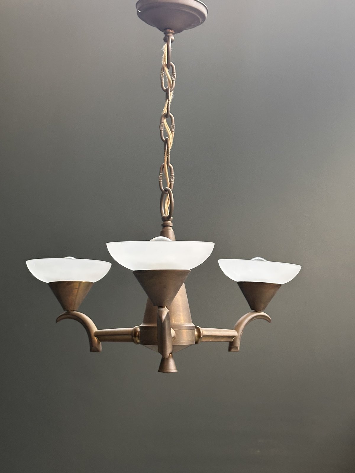 Art Deco Copper Ceiling Lamp, 1930s foto 4