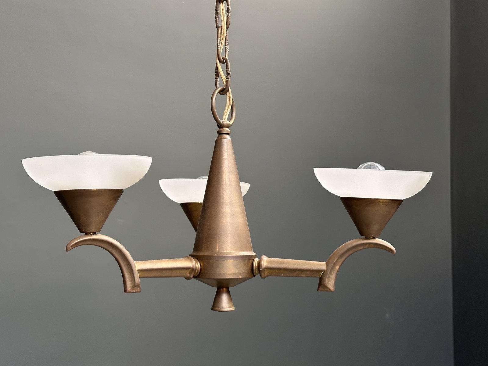 Art Deco Copper Ceiling Lamp, 1930s foto 5