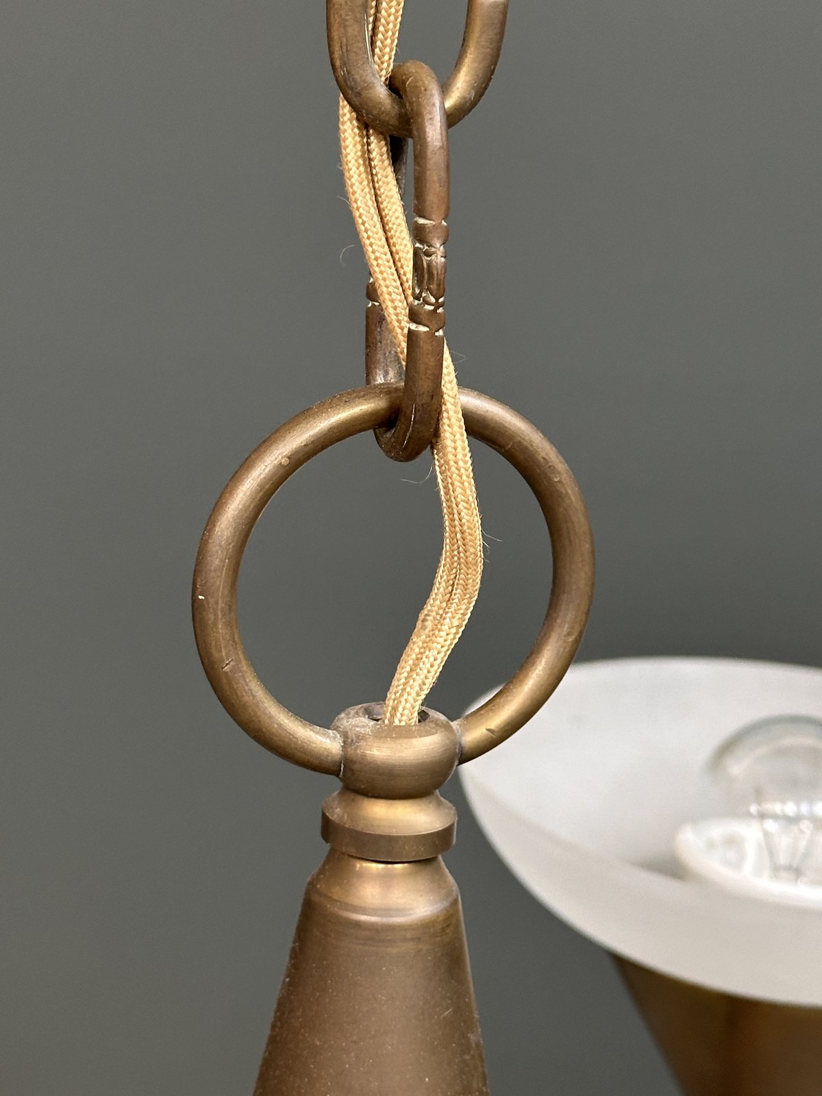 Art Deco Copper Ceiling Lamp, 1930s foto 9