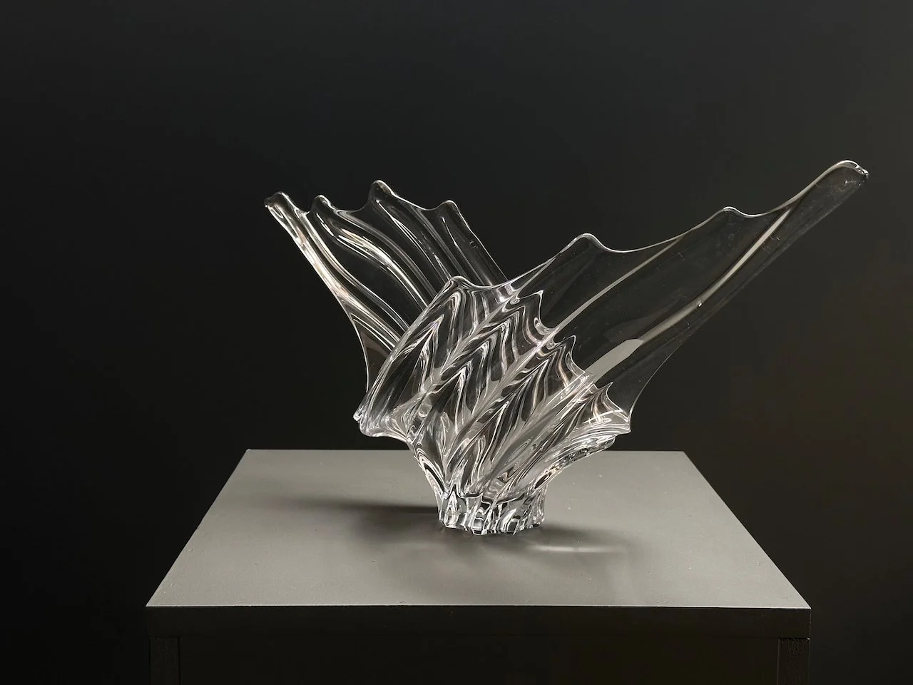 Art Vannes Crystal Winged Vase, France 1970s foto 3