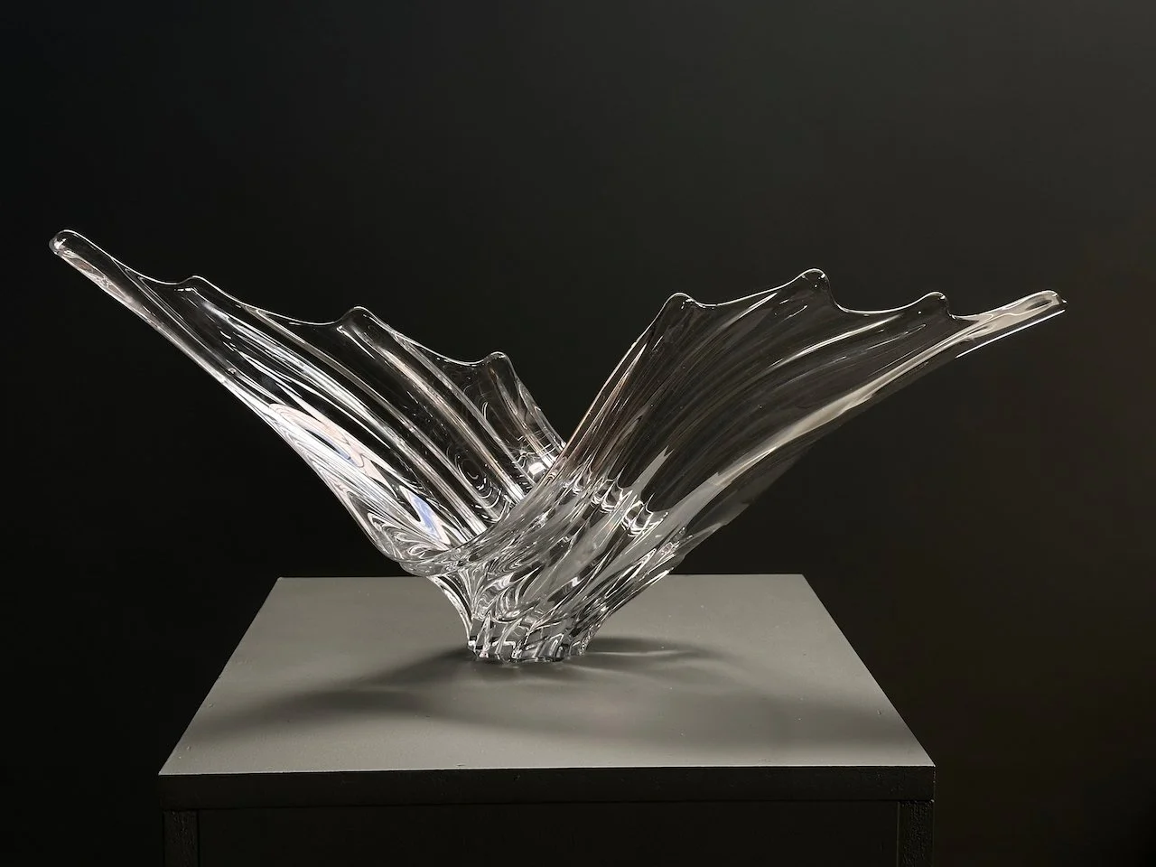 Art Vannes Crystal Winged Vase, France 1970s foto 5