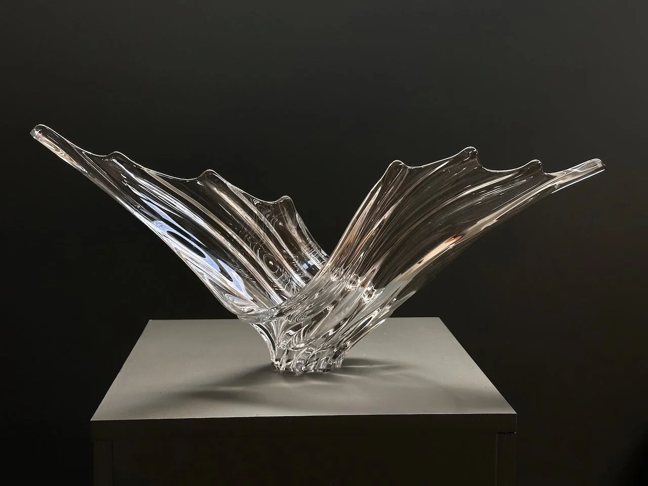 Art Vannes Crystal Winged Vase, France 1970s foto 7