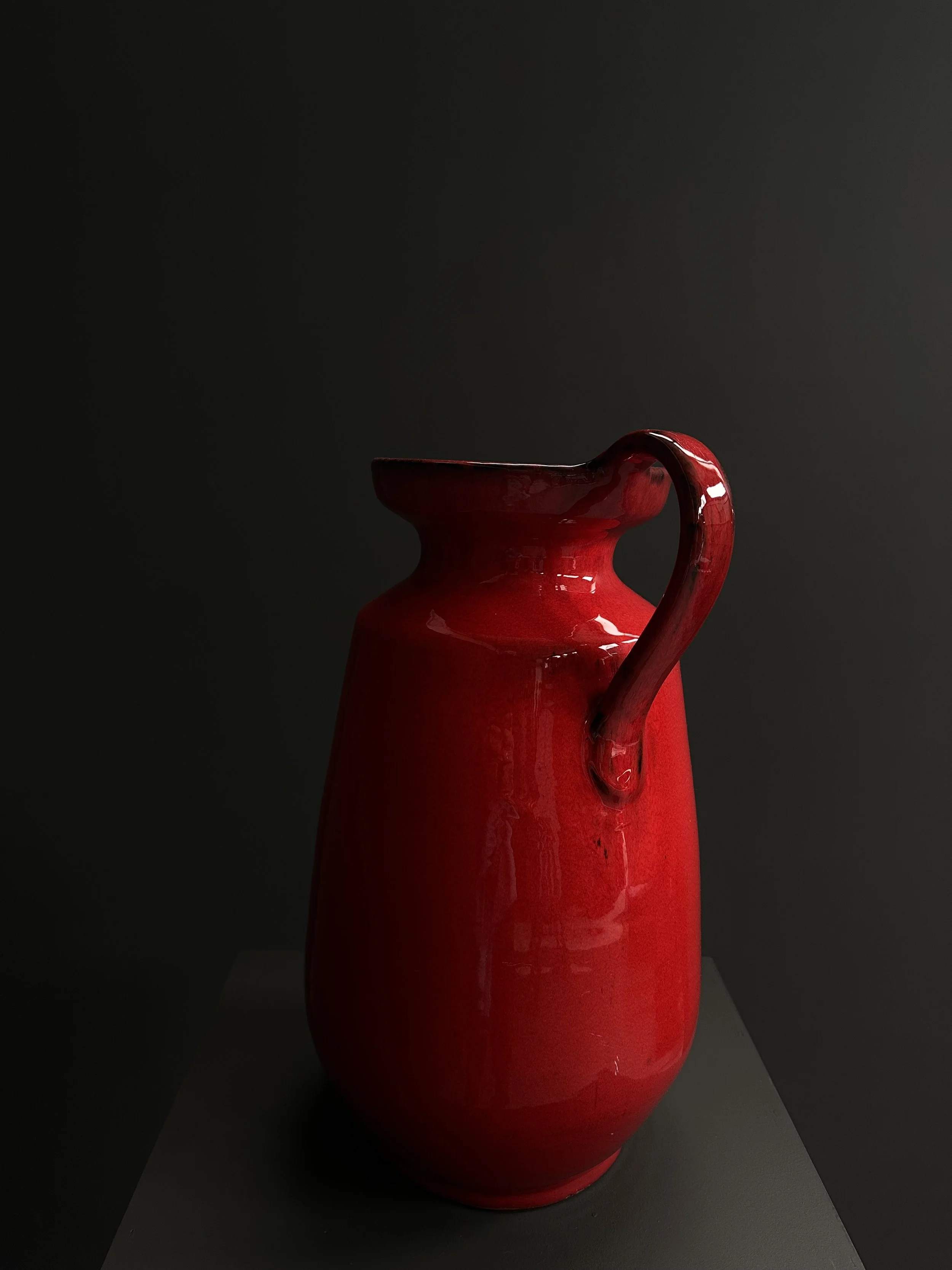 Large handmade red ceramic vase from West Germany, 1970s, 44cm tall