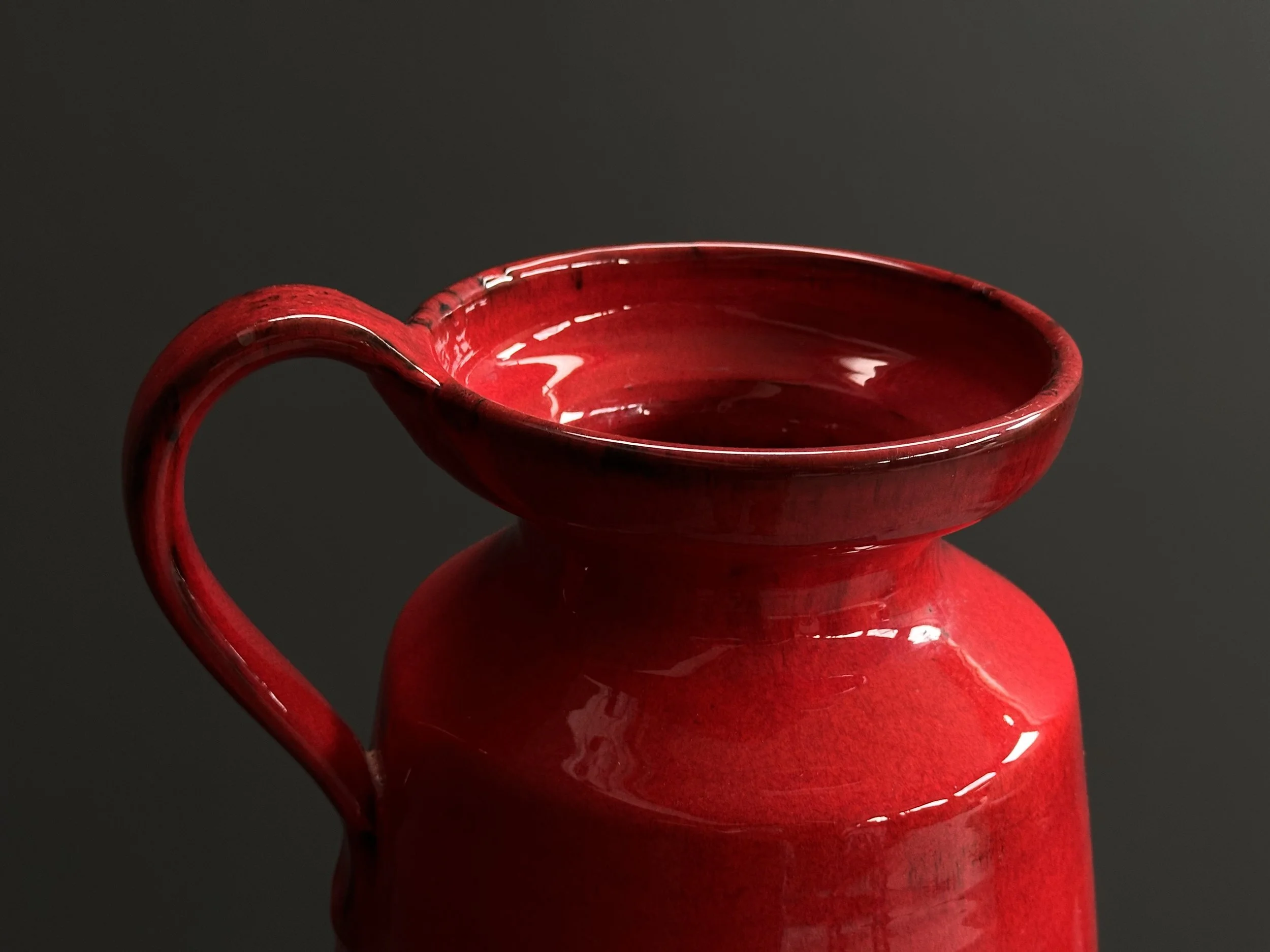 West German Red Ceramic Vase, 1970s foto 2