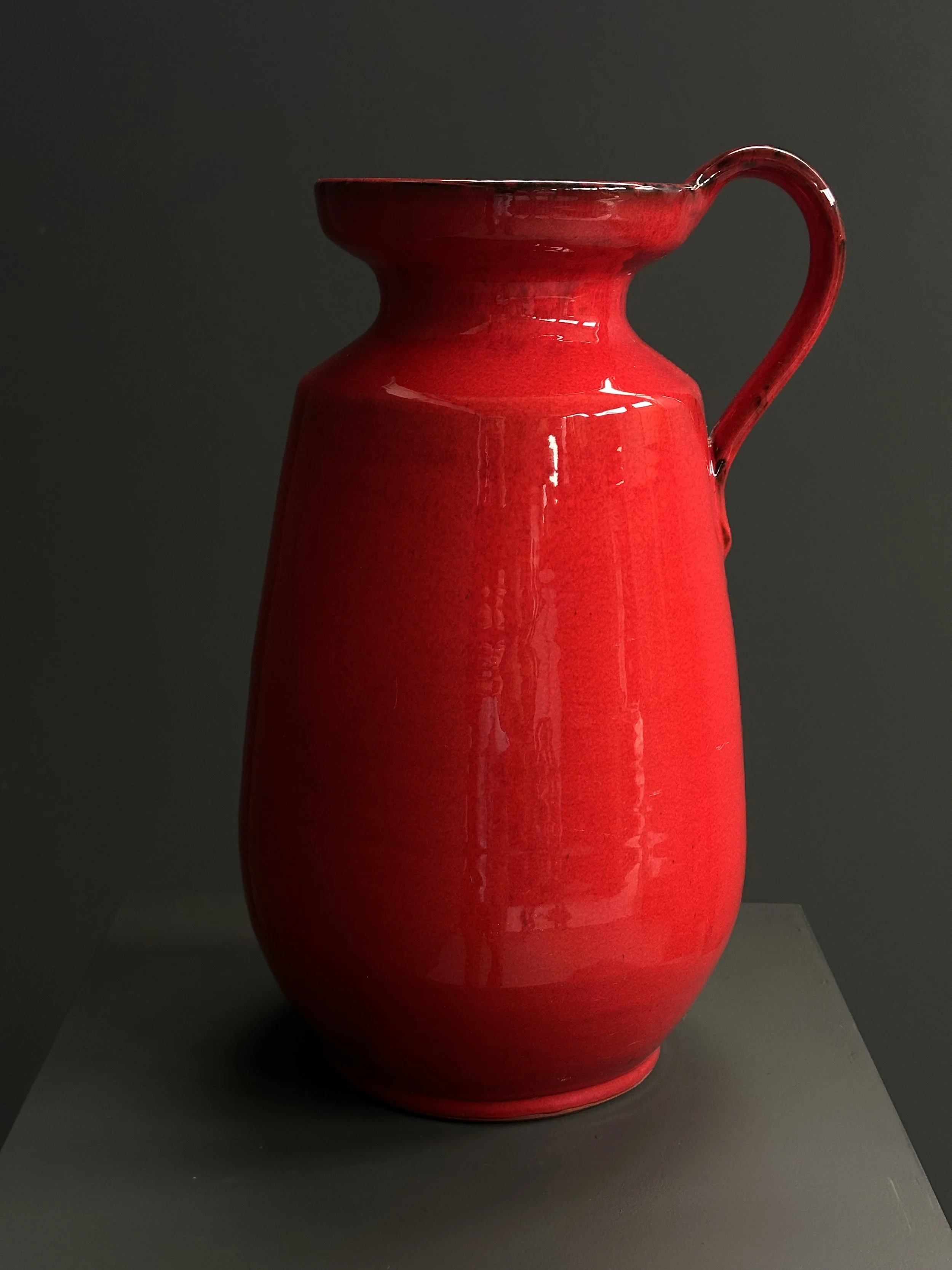 West German Red Ceramic Vase, 1970s foto 3