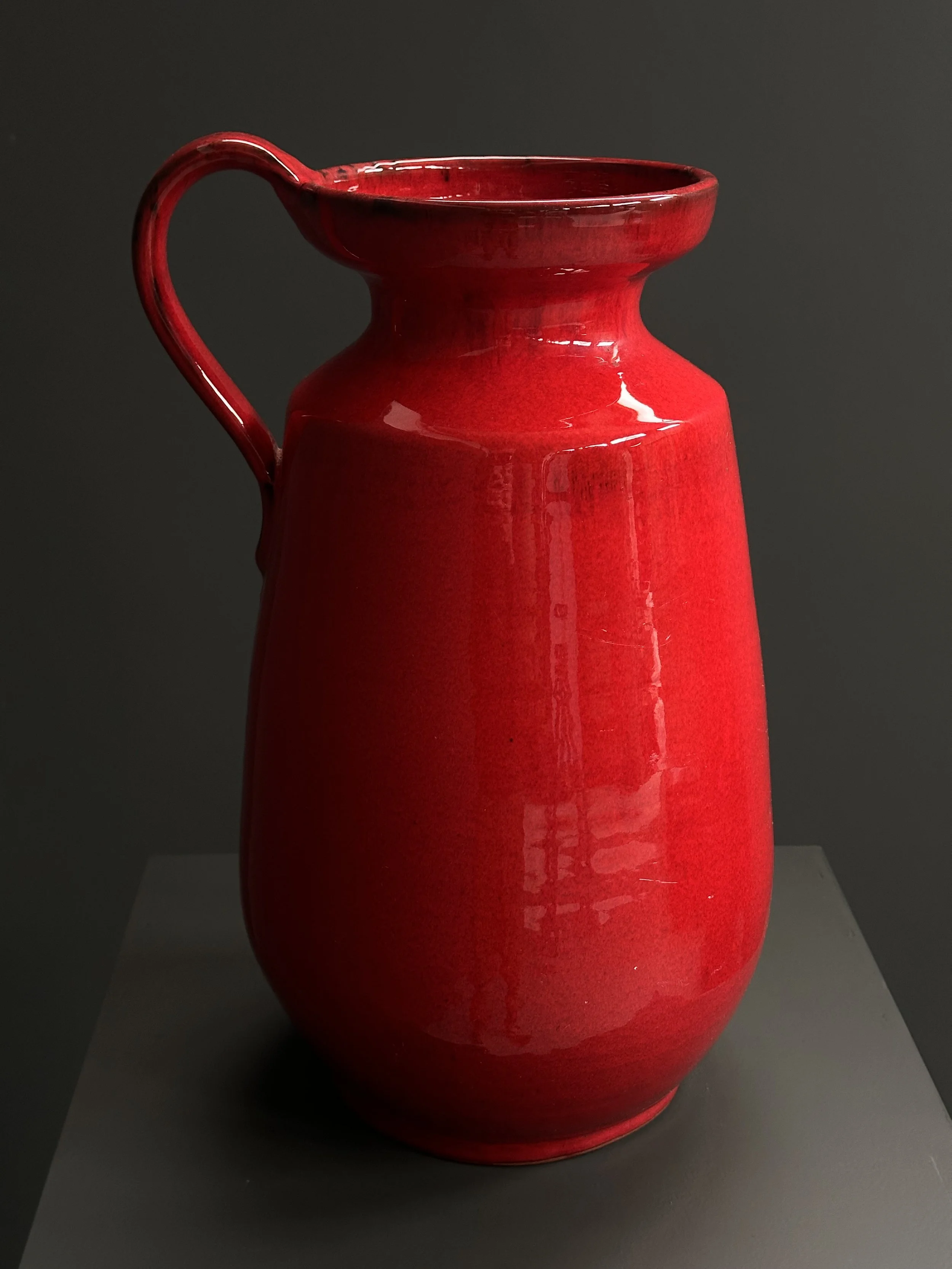 West German Red Ceramic Vase, 1970s foto 5