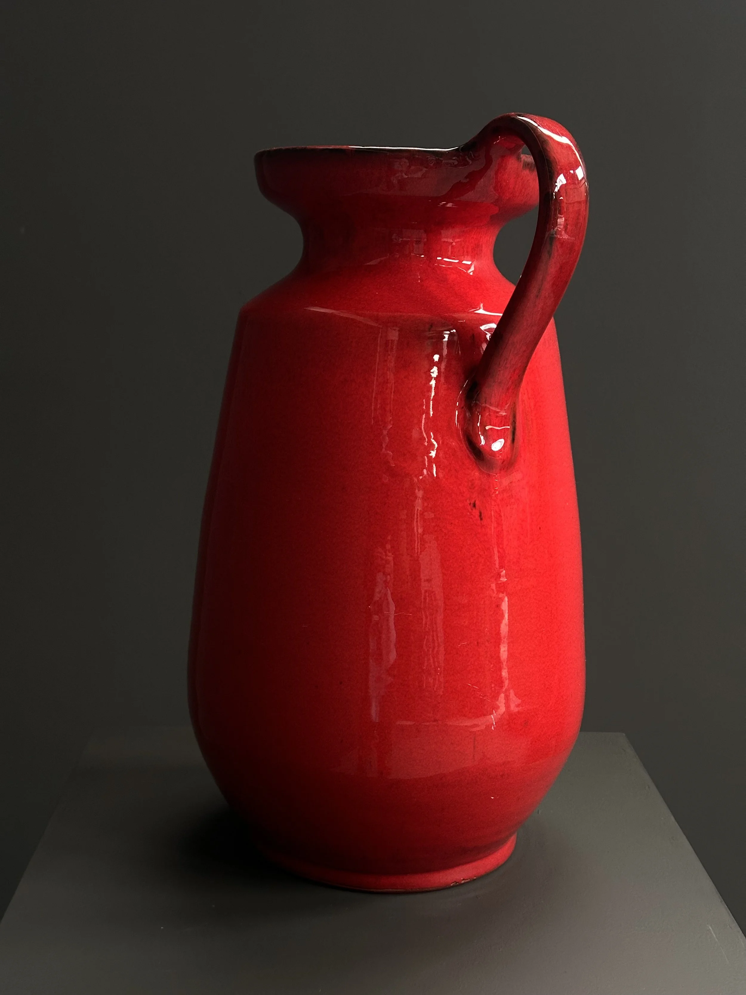 West German Red Ceramic Vase, 1970s foto 7