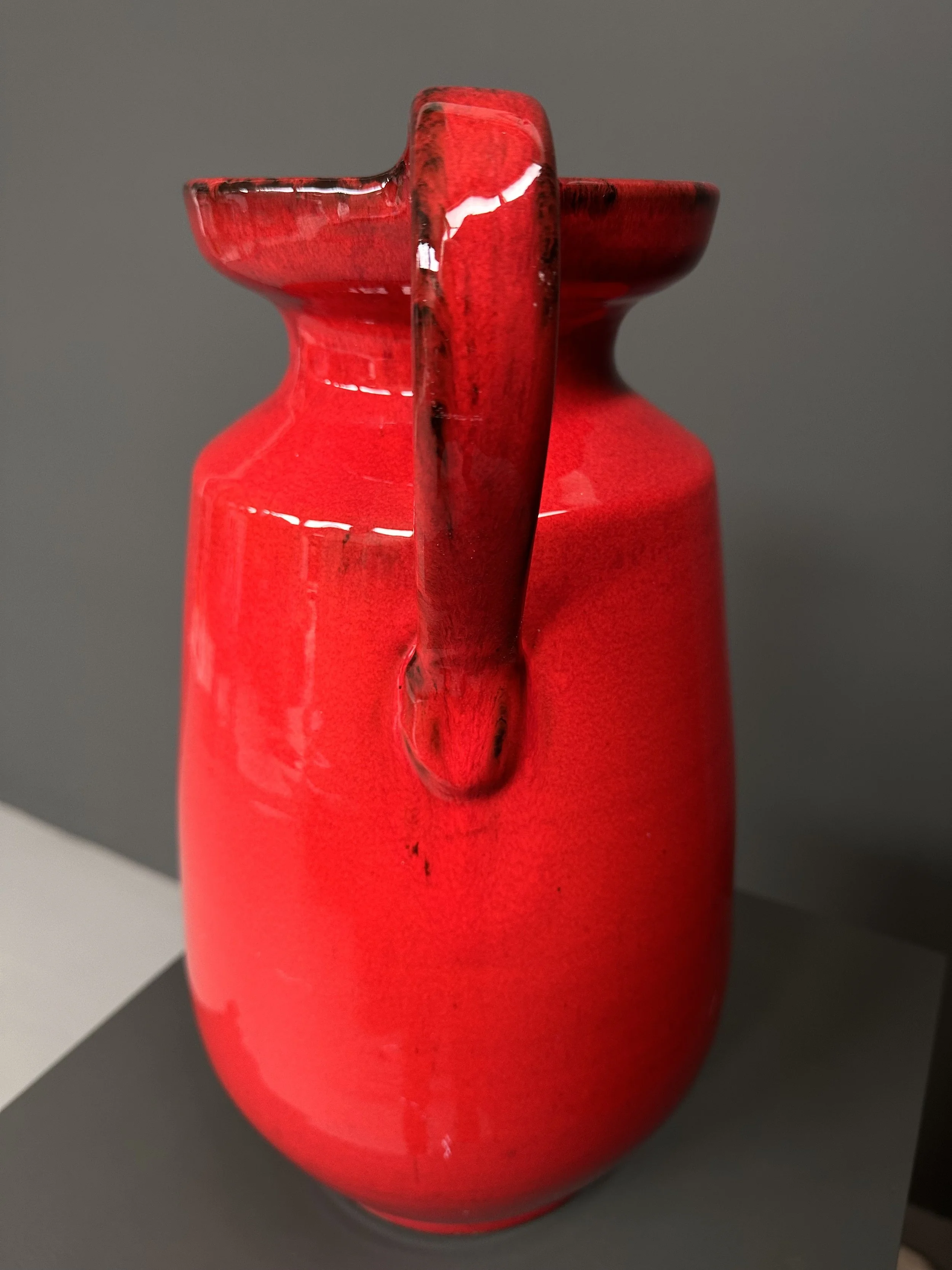 West German Red Ceramic Vase, 1970s foto 8