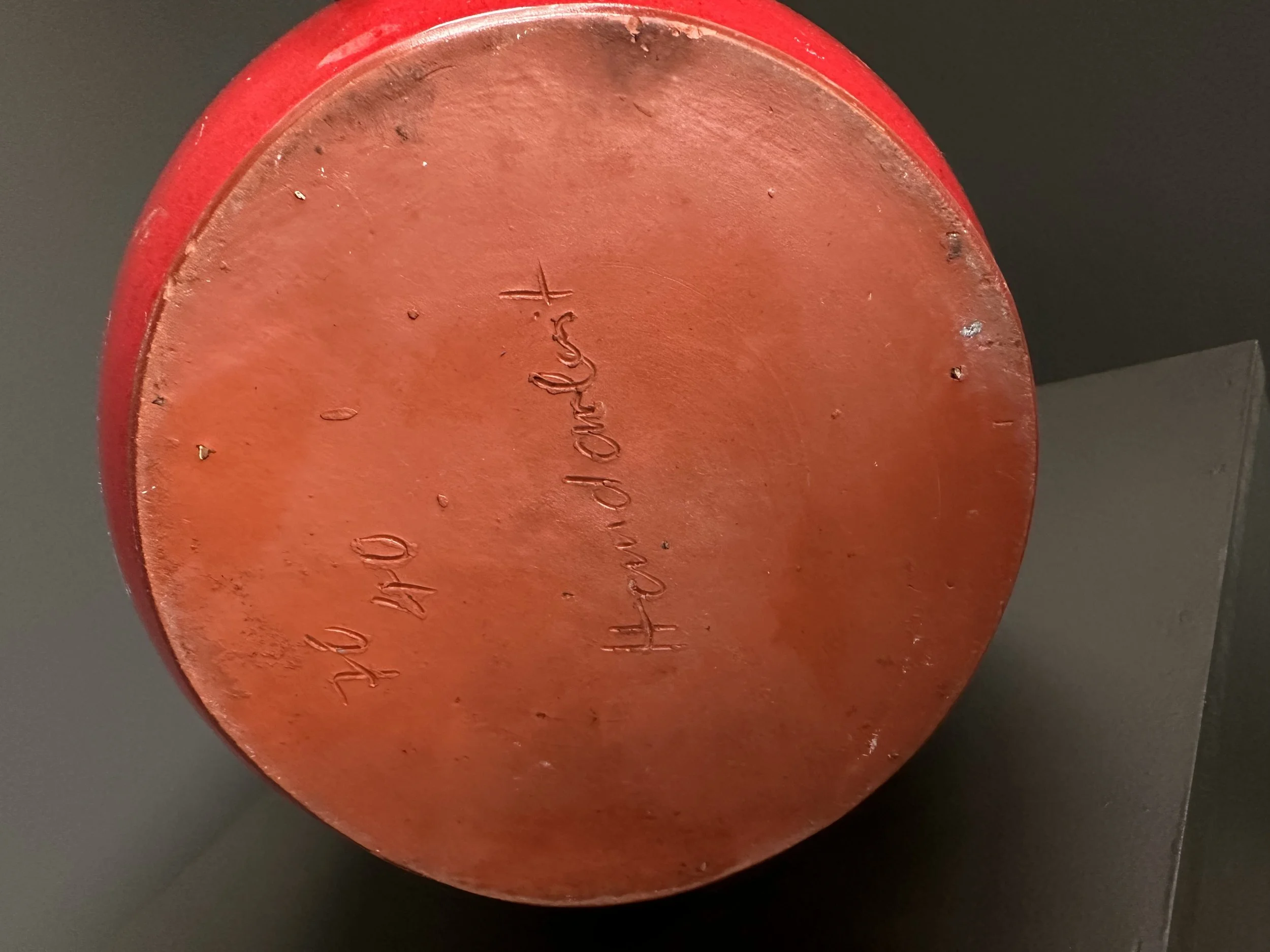 West German Red Ceramic Vase, 1970s foto 9