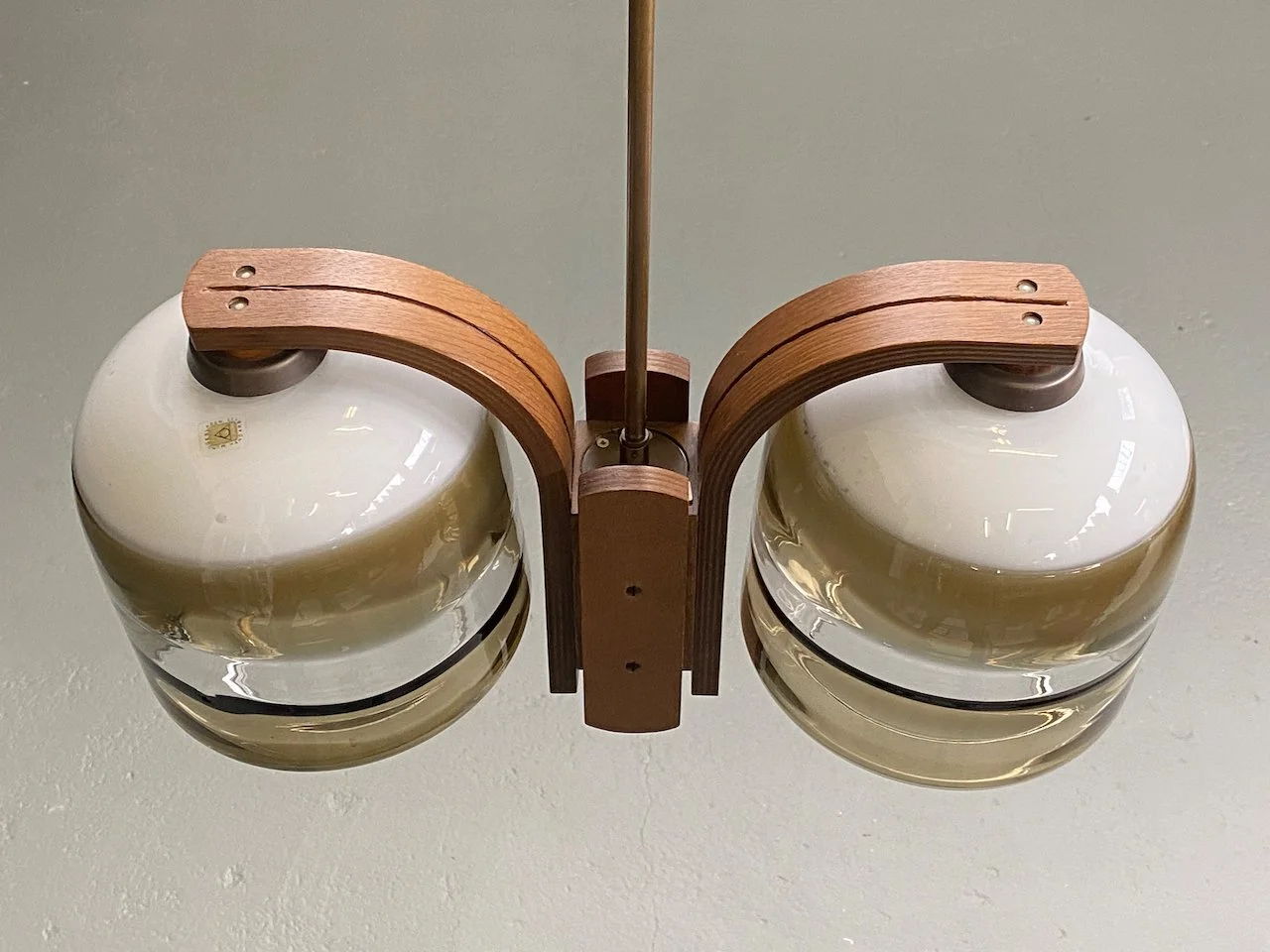 Temde Leuchten Double Pendant Lamp, 1970s foto 2