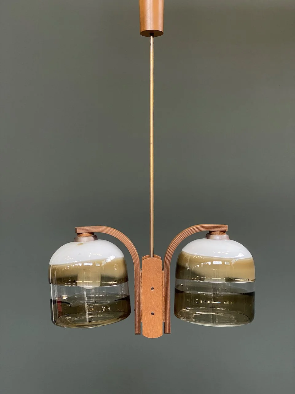 Temde Leuchten Double Pendant Lamp, 1970s foto 3