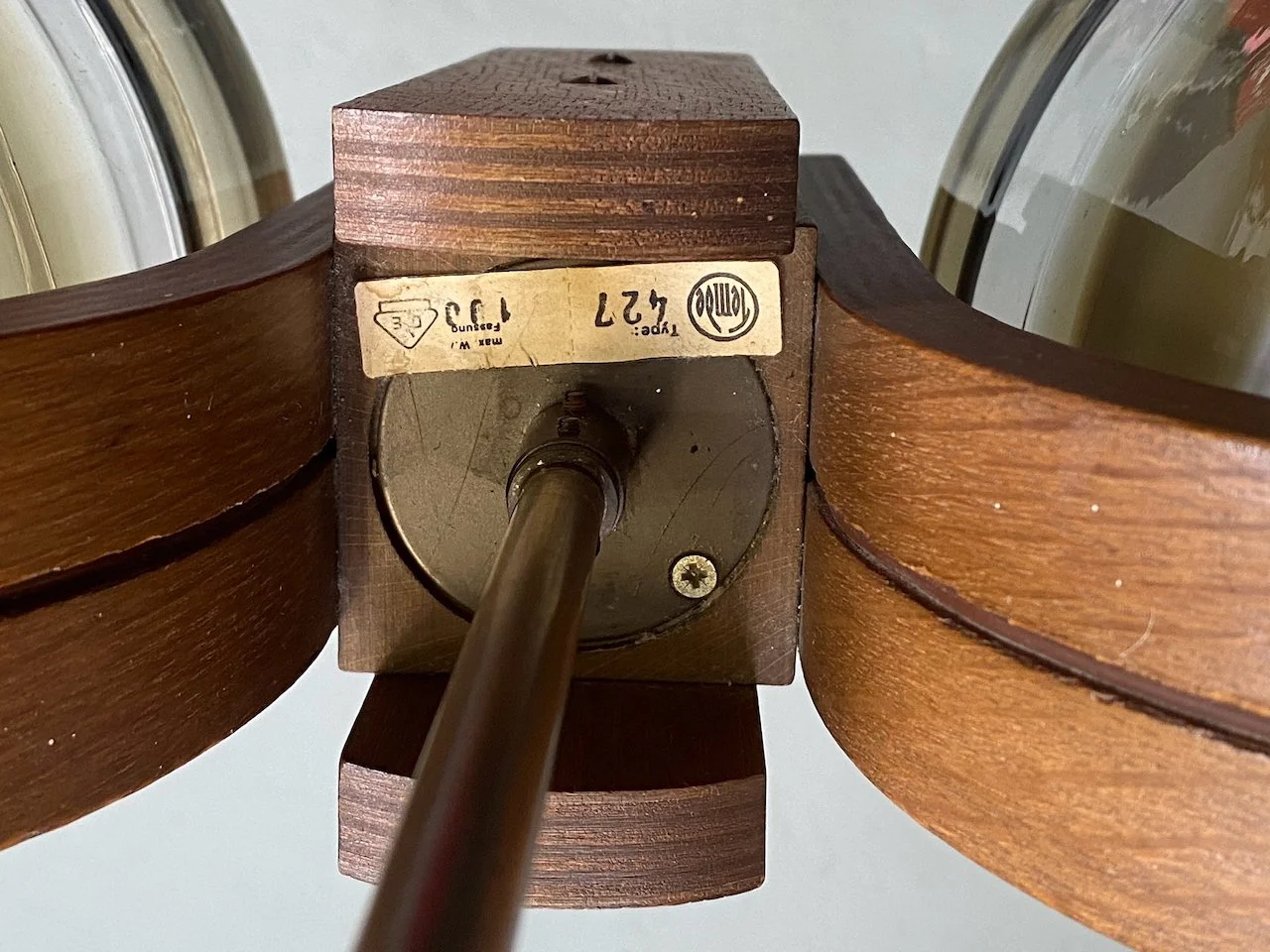 Temde Leuchten Double Pendant Lamp, 1970s foto 5