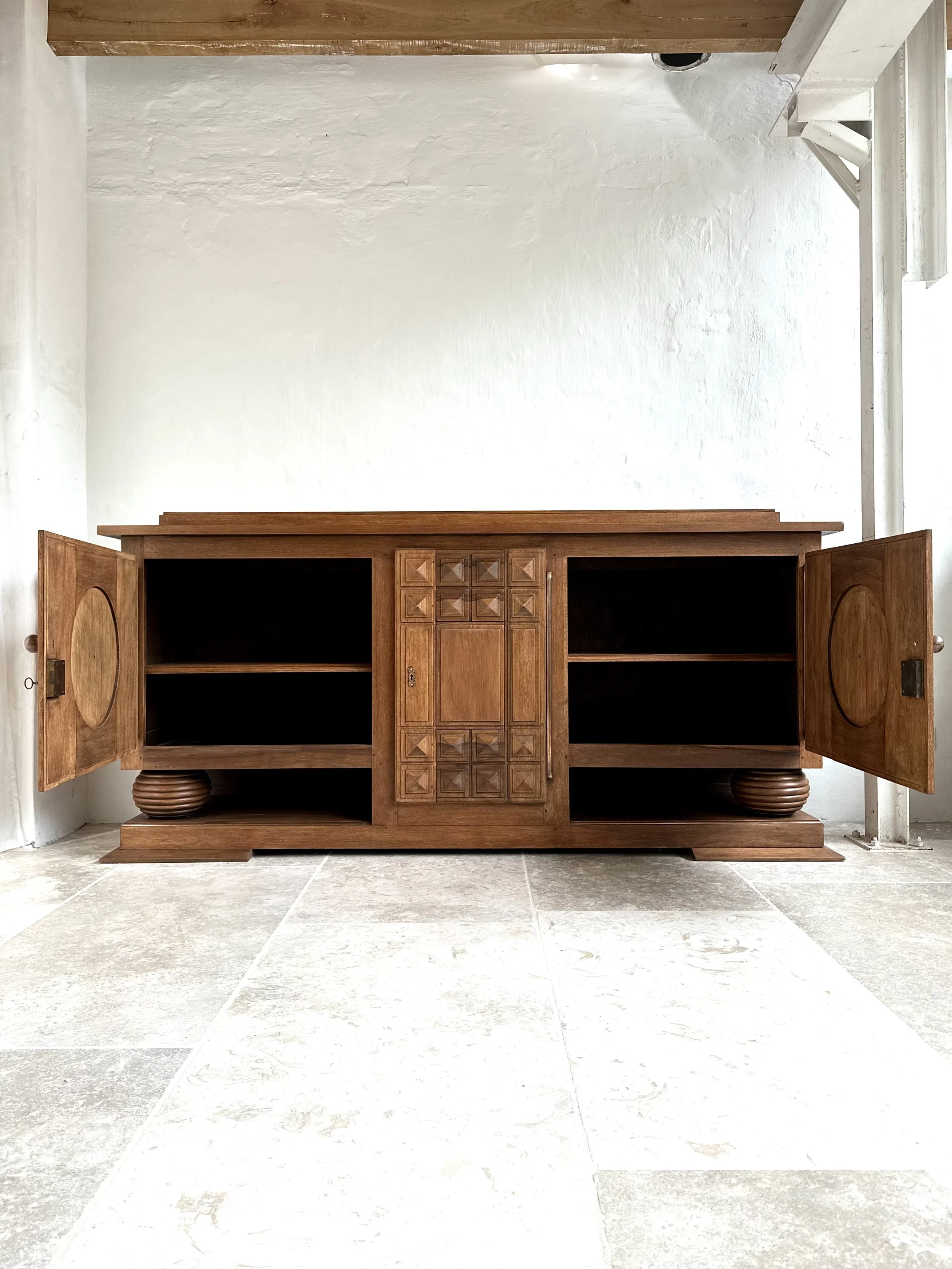 Charles Dudouyt Art Deco Oak Cabinet, France 1930s-1940s foto 7