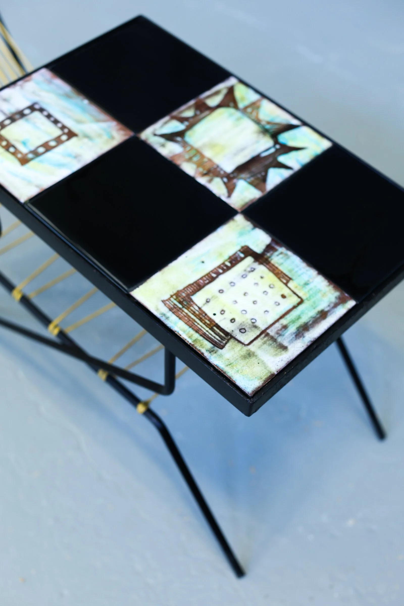 Freres Cloutier Ceramic and Steel Side Table foto 2
