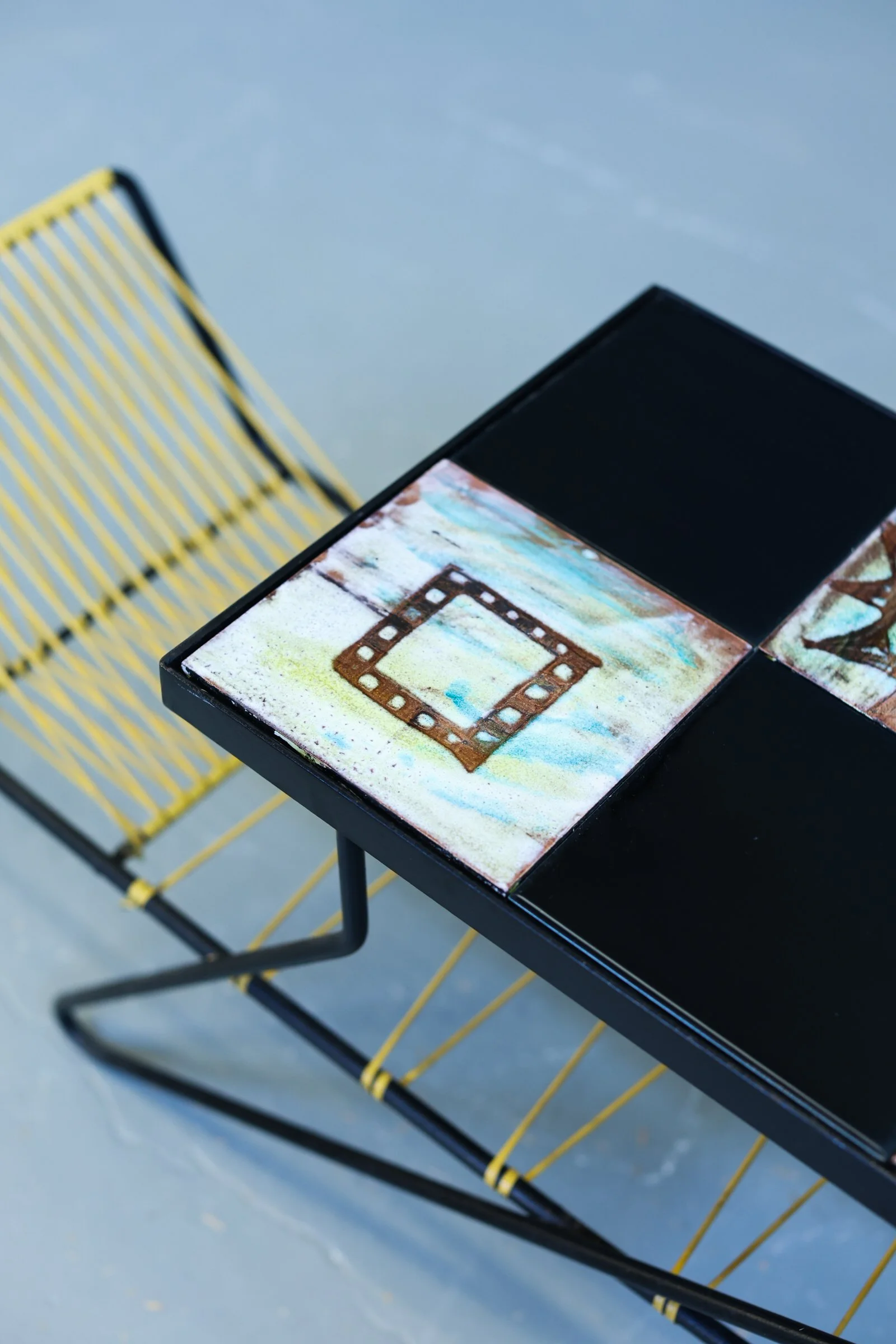 Freres Cloutier Ceramic and Steel Side Table foto 9