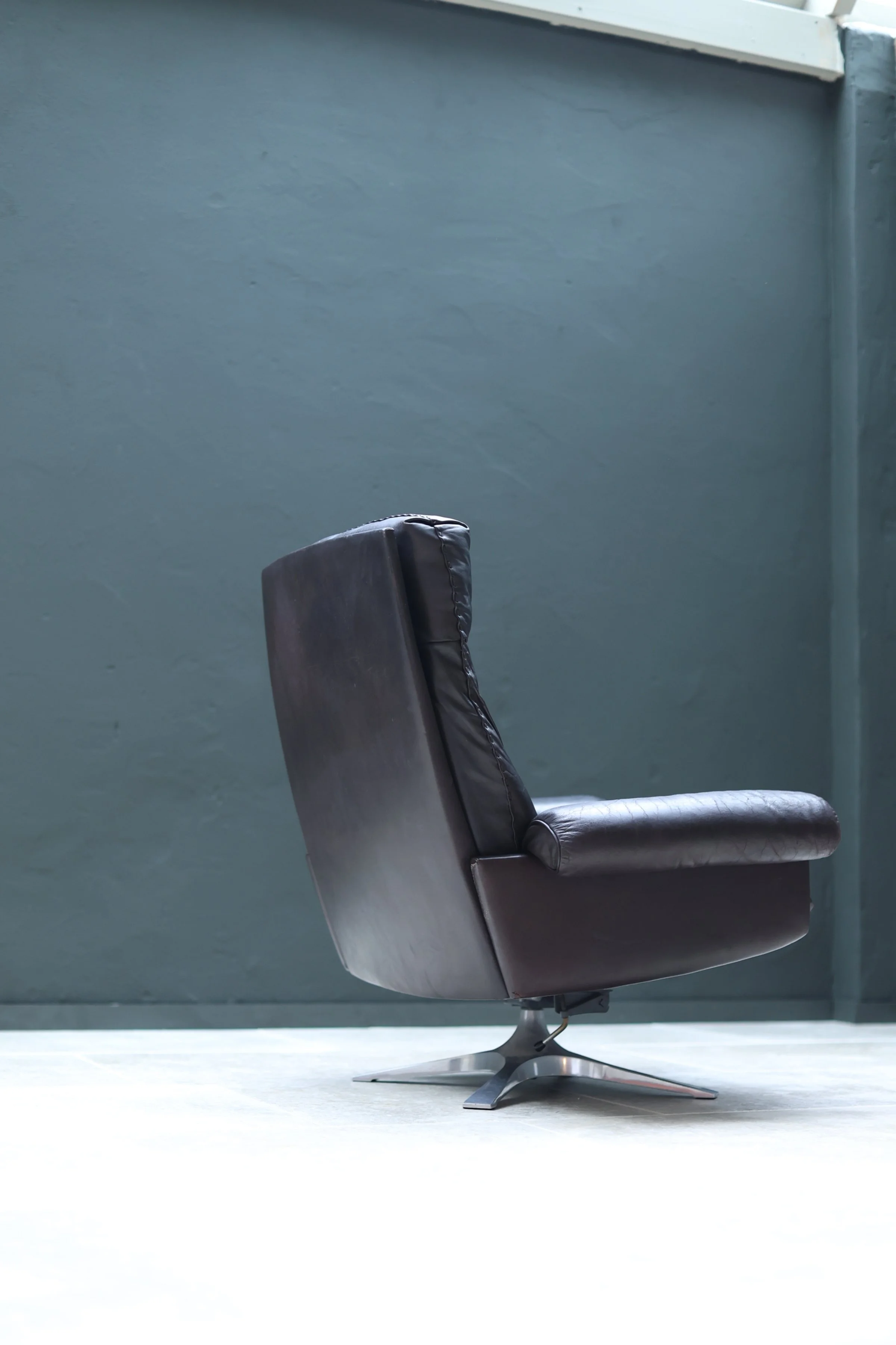 De Sede DS-31 Swivel Lounge Chair in Brown Leather foto 11