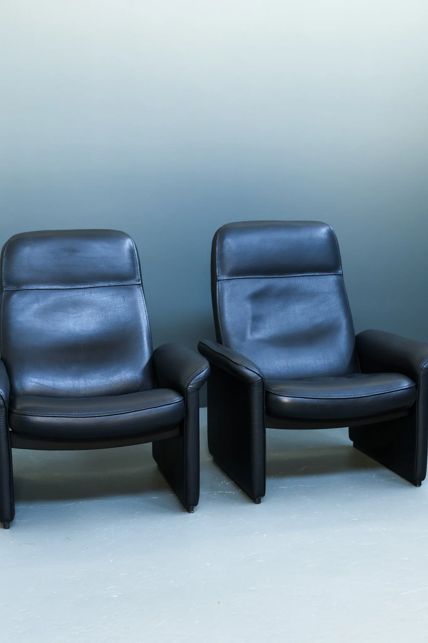 De Sede DS-50 Reclining Lounge Chairs, Pair, in Neck Leather foto 7