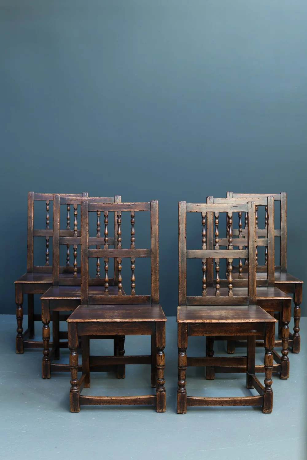 French 18th-Century Solid Oak Side Chairs, Set of Six foto 14