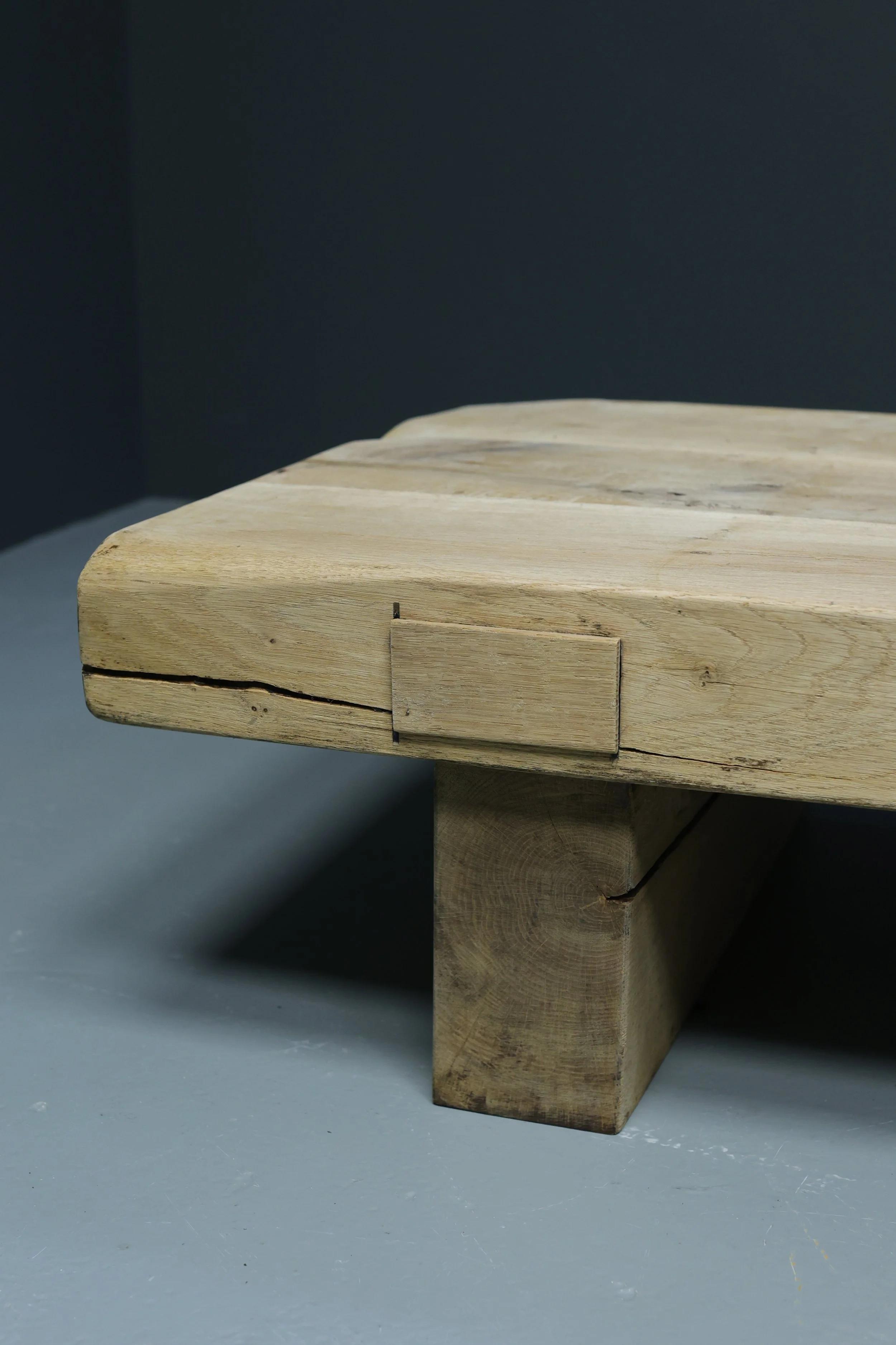 French Brutalist Oak Coffee Table, 1974 foto 5