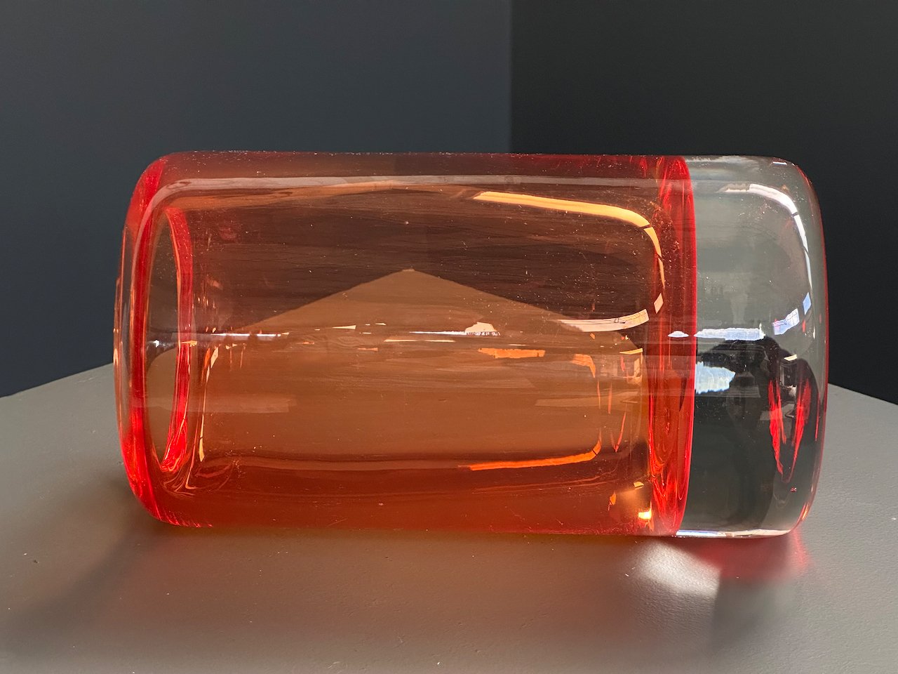 Günther Lambert Red Glass Vase, Signed foto 8