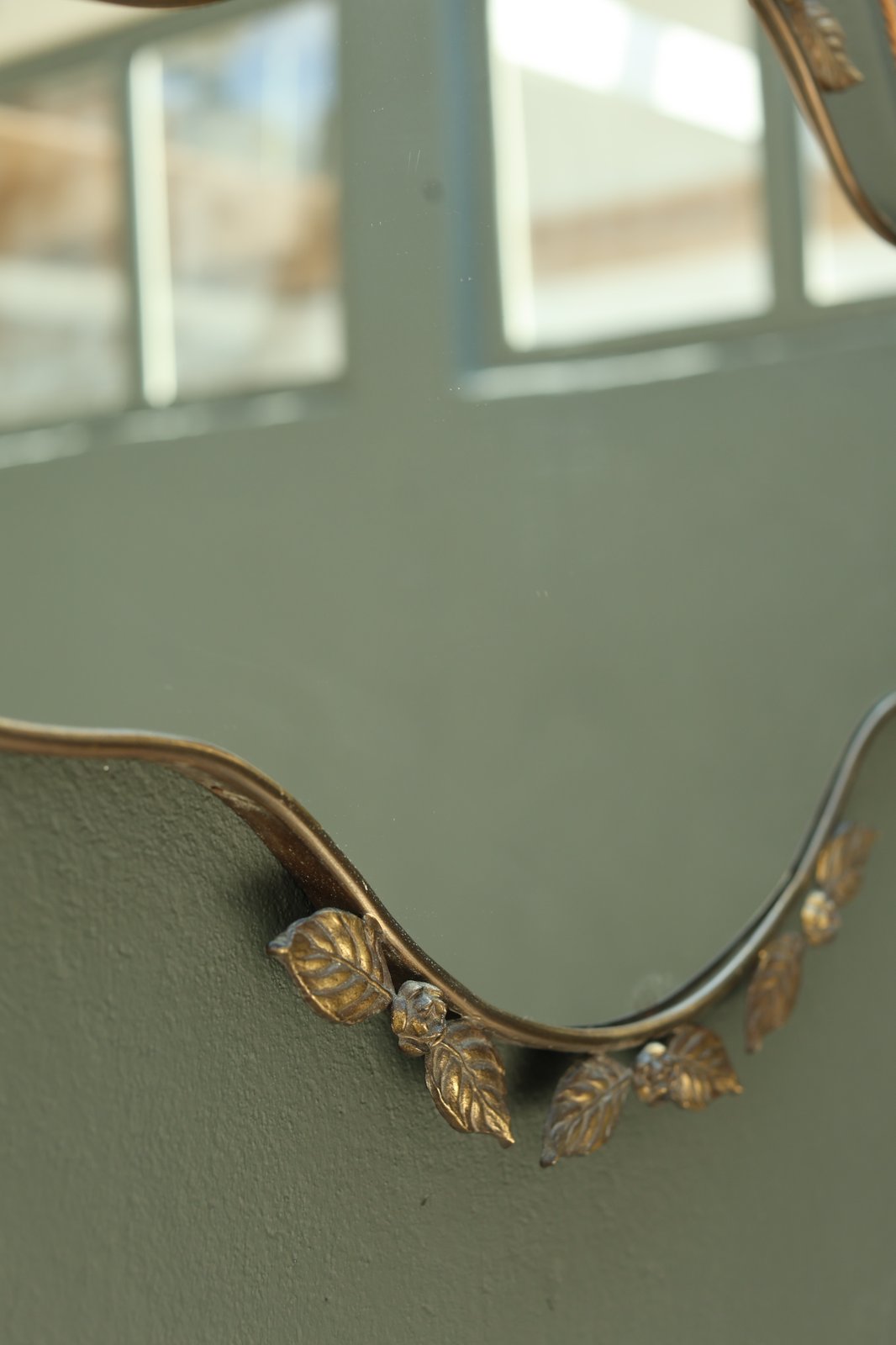 Italian Floral Metal Wall Mirror, Roses & Leaves foto 8