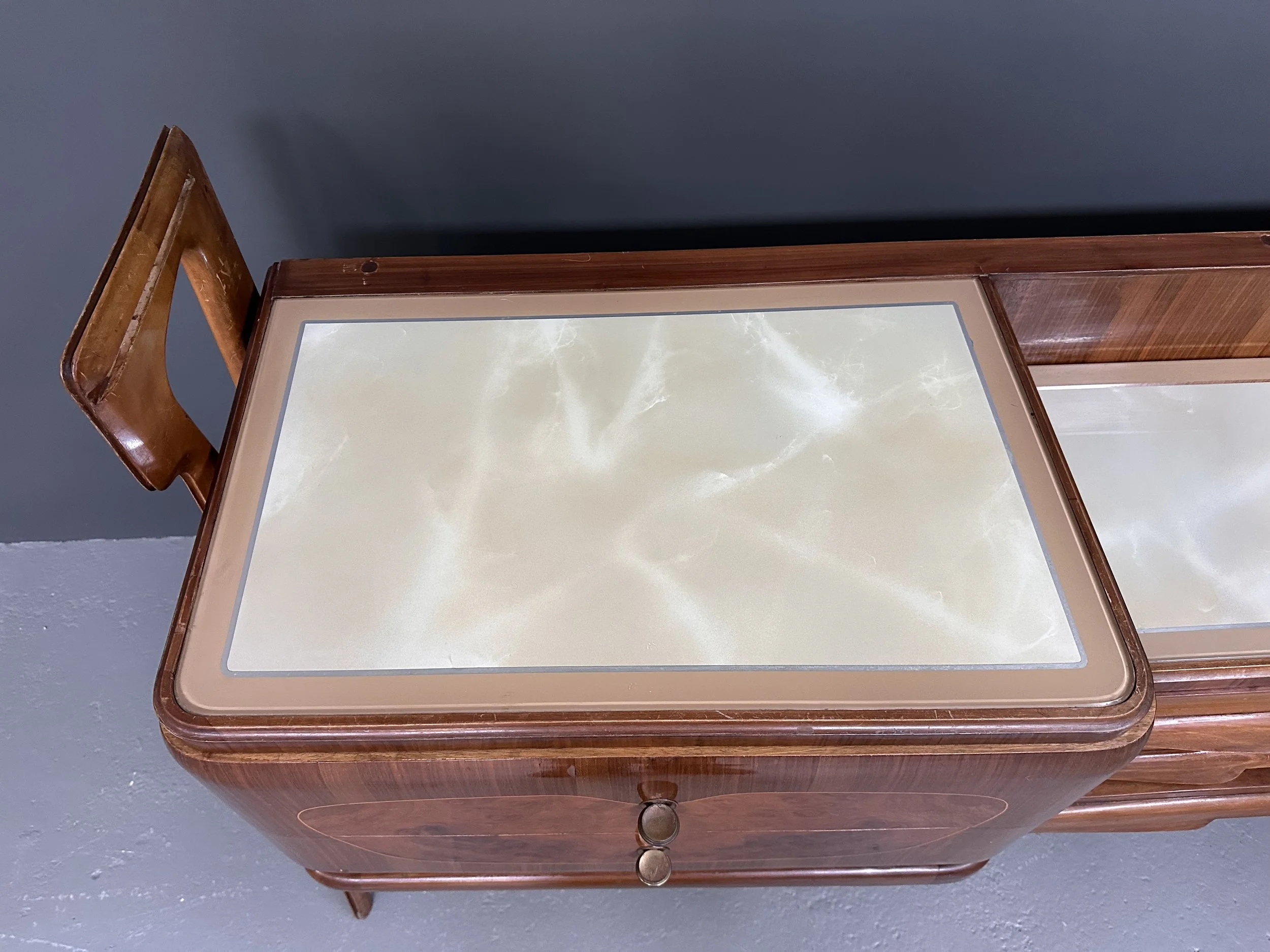 Italian Mid-Century Walnut Burl Sideboard, 1959 foto 9