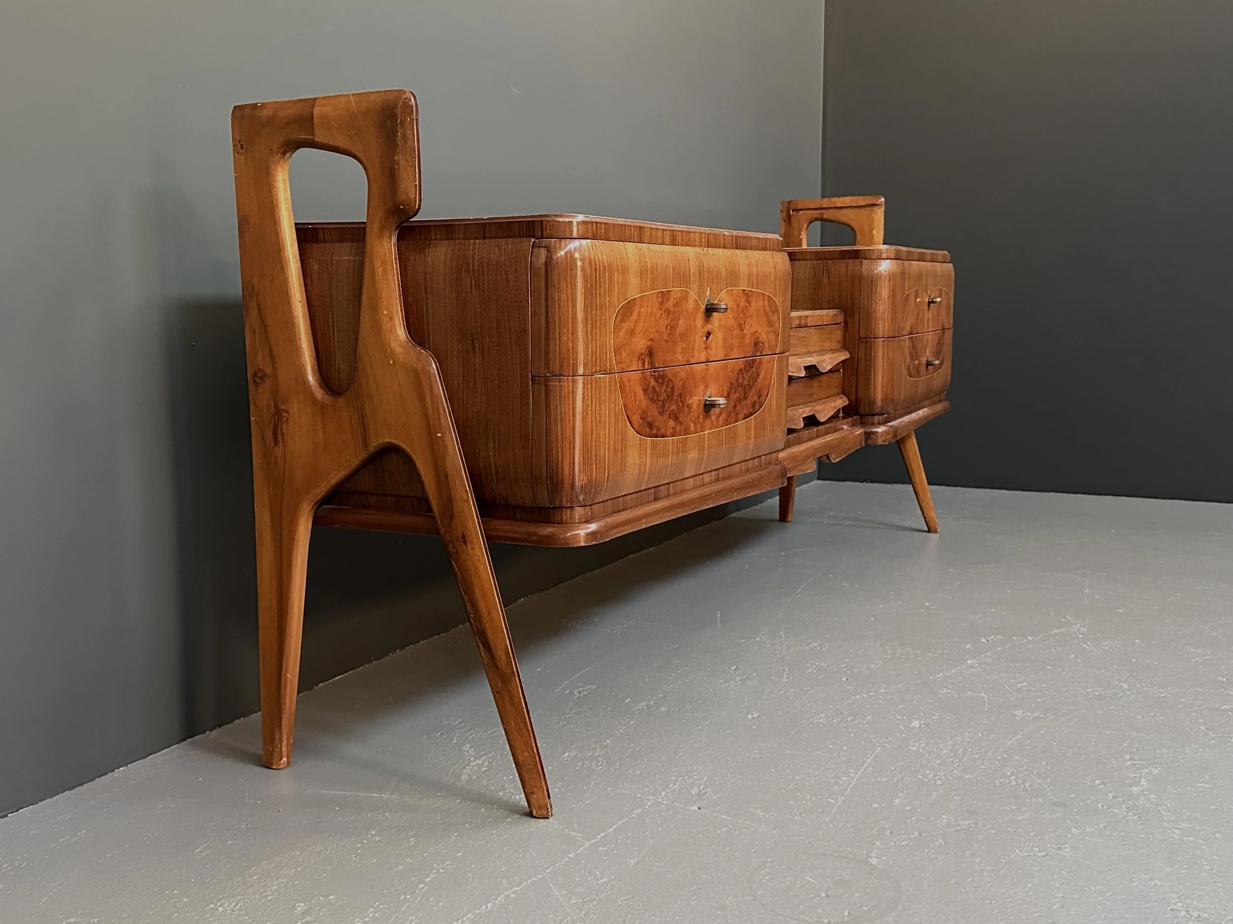 Italian Mid-Century Walnut Burl Sideboard, 1959 foto 10
