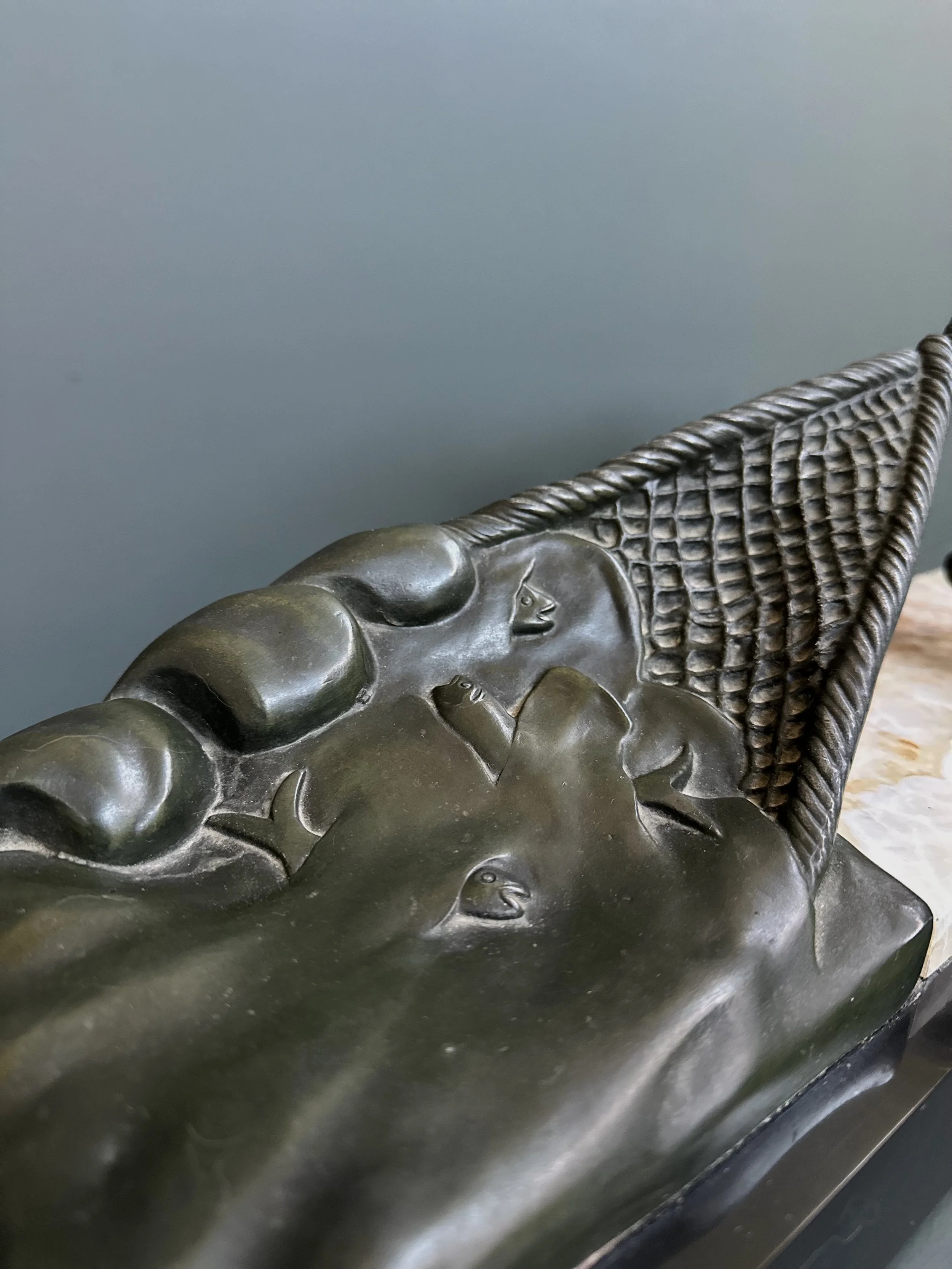 Jean de Roncourt 'The Fisherman' Art Deco Bronze Sculpture foto 6