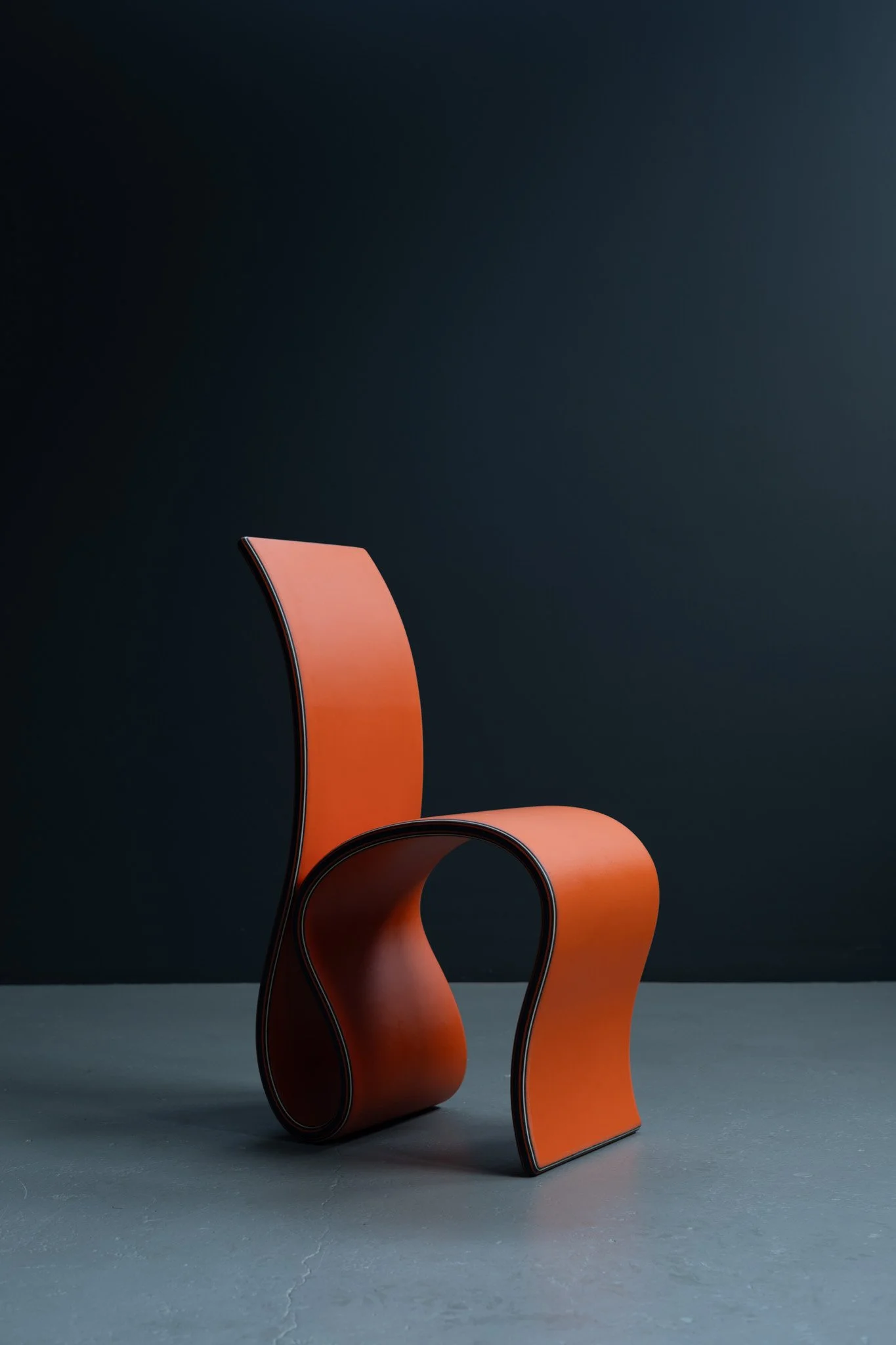 Jelmer Reus Bocht sculptural chair in multicolour recycled Multylino linoleum 2024