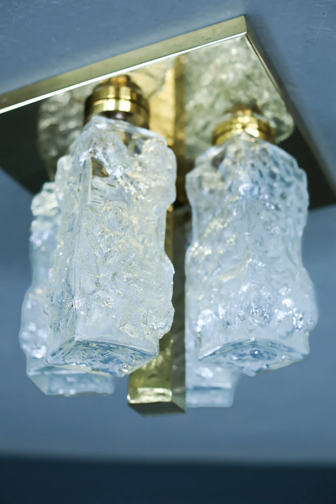 J.T. Kalmar Ceiling Lamps, Set of 2, Glass and Brass foto 2