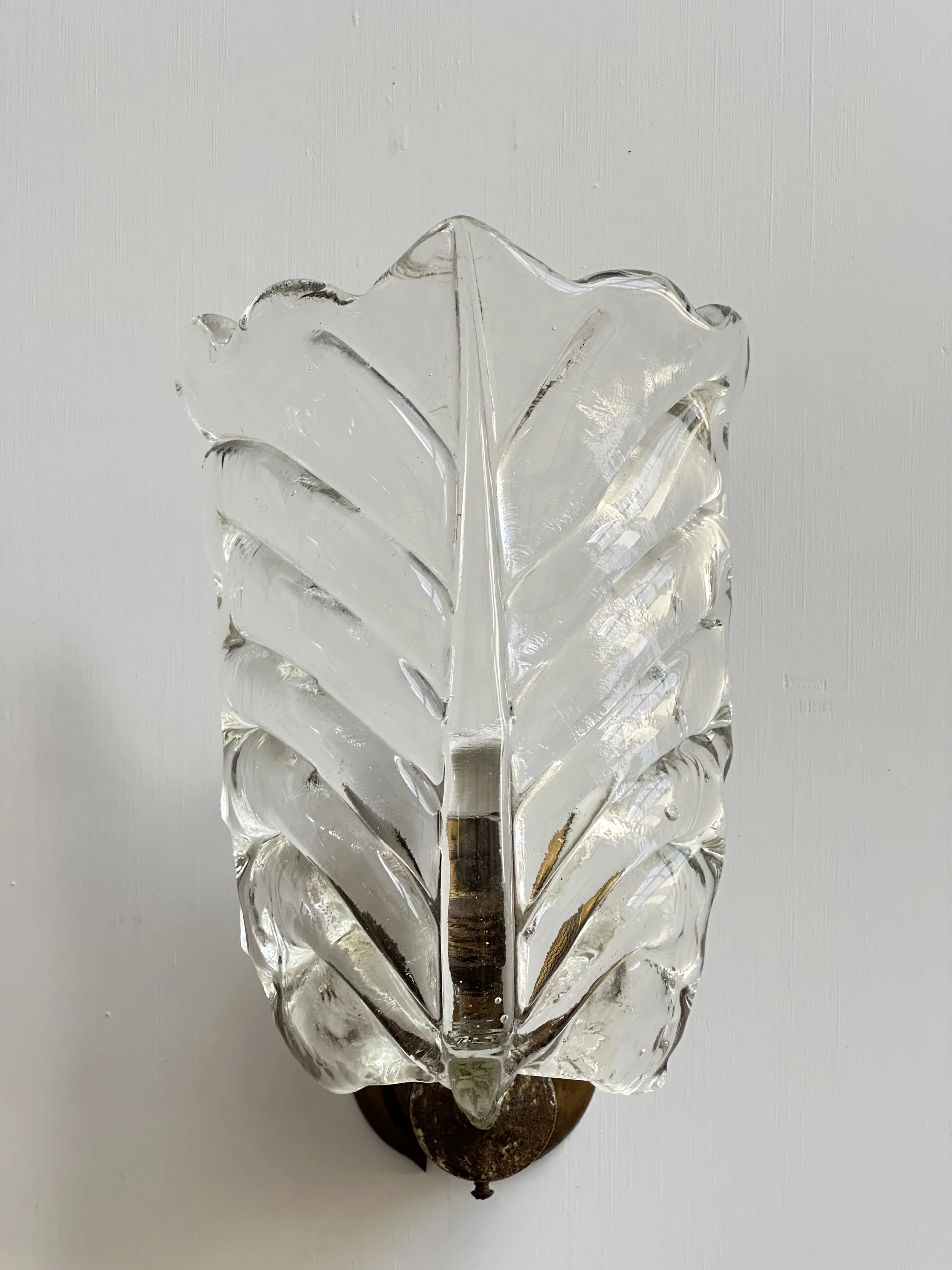 Murano Glass Wall Sconces with Rostrato Leaf Design foto 11