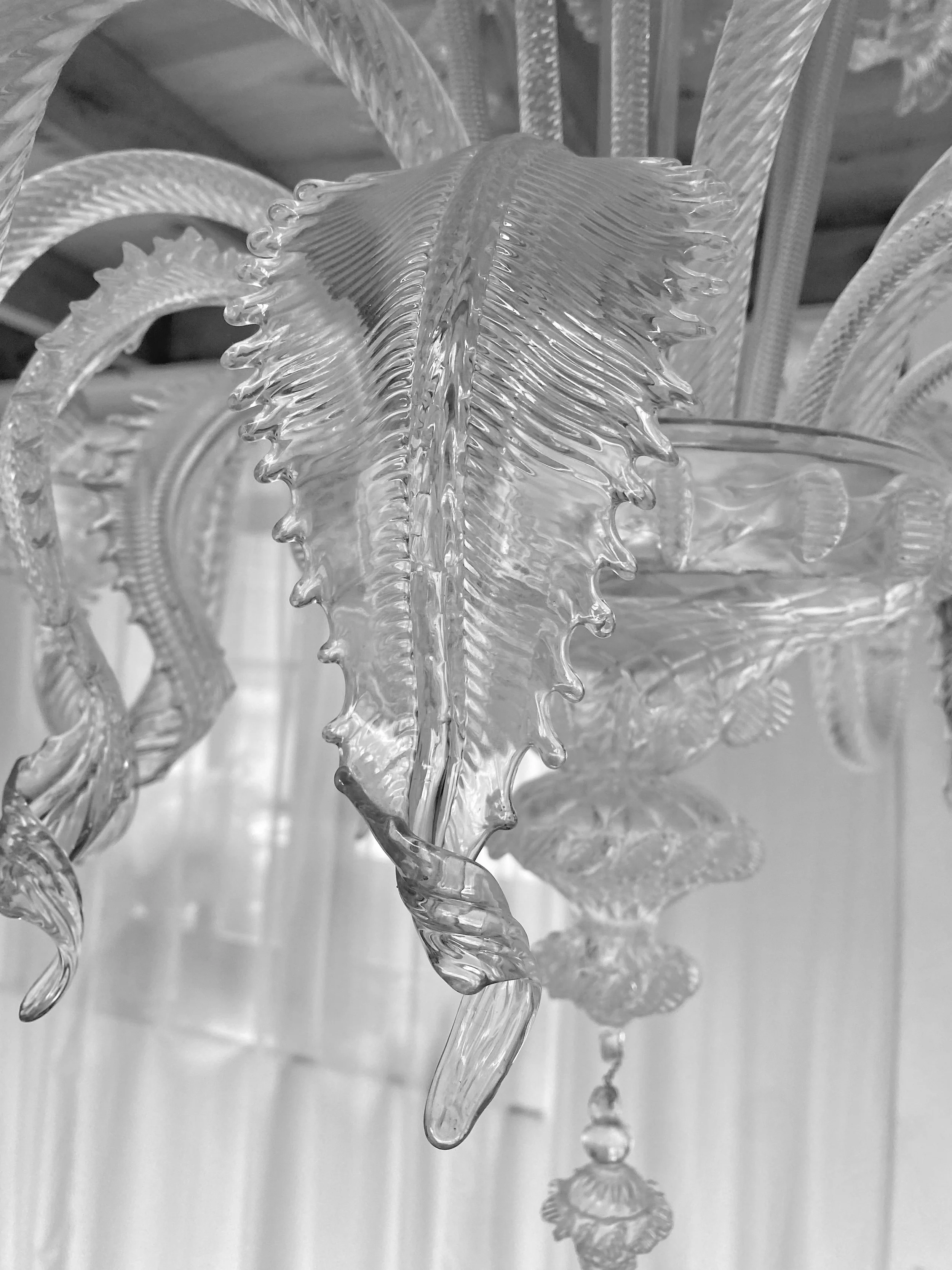 Murano Handmade 8-Arm Glass Chandelier foto 2