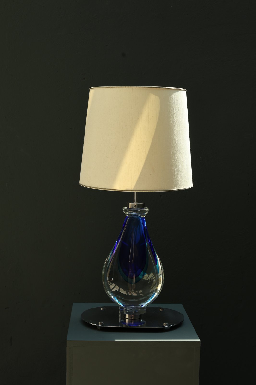 Murano Sommerso Teardrop Glass Table Lamp Base, Blue foto 4