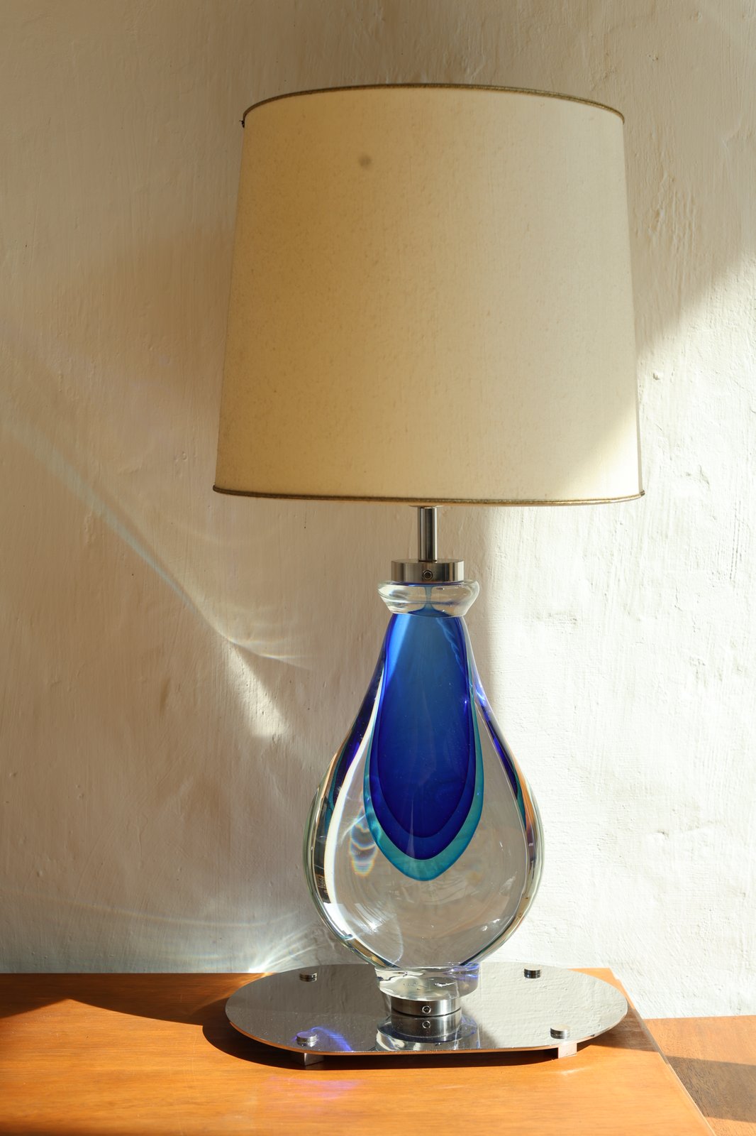 Murano Sommerso Teardrop Glass Table Lamp Base, Blue foto 5