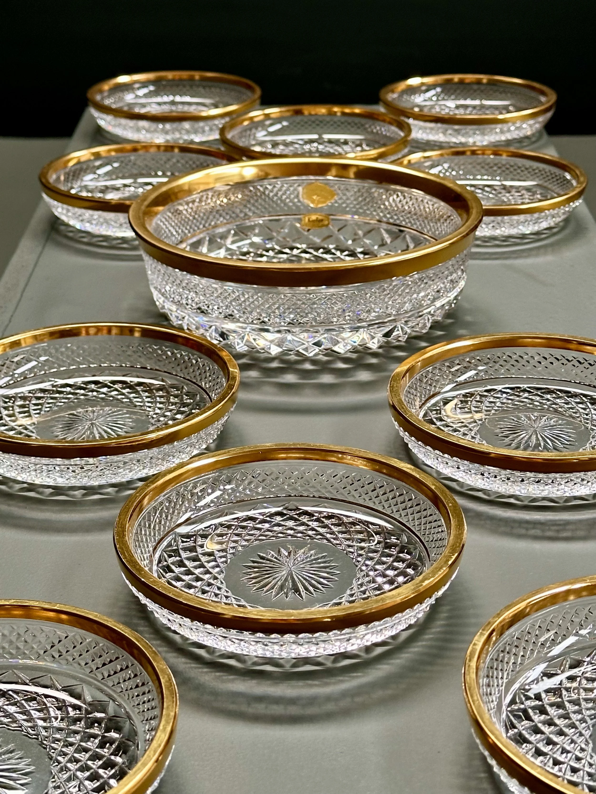 Josephine Hutten Crystal Bowl Set with Gold Accents foto 3