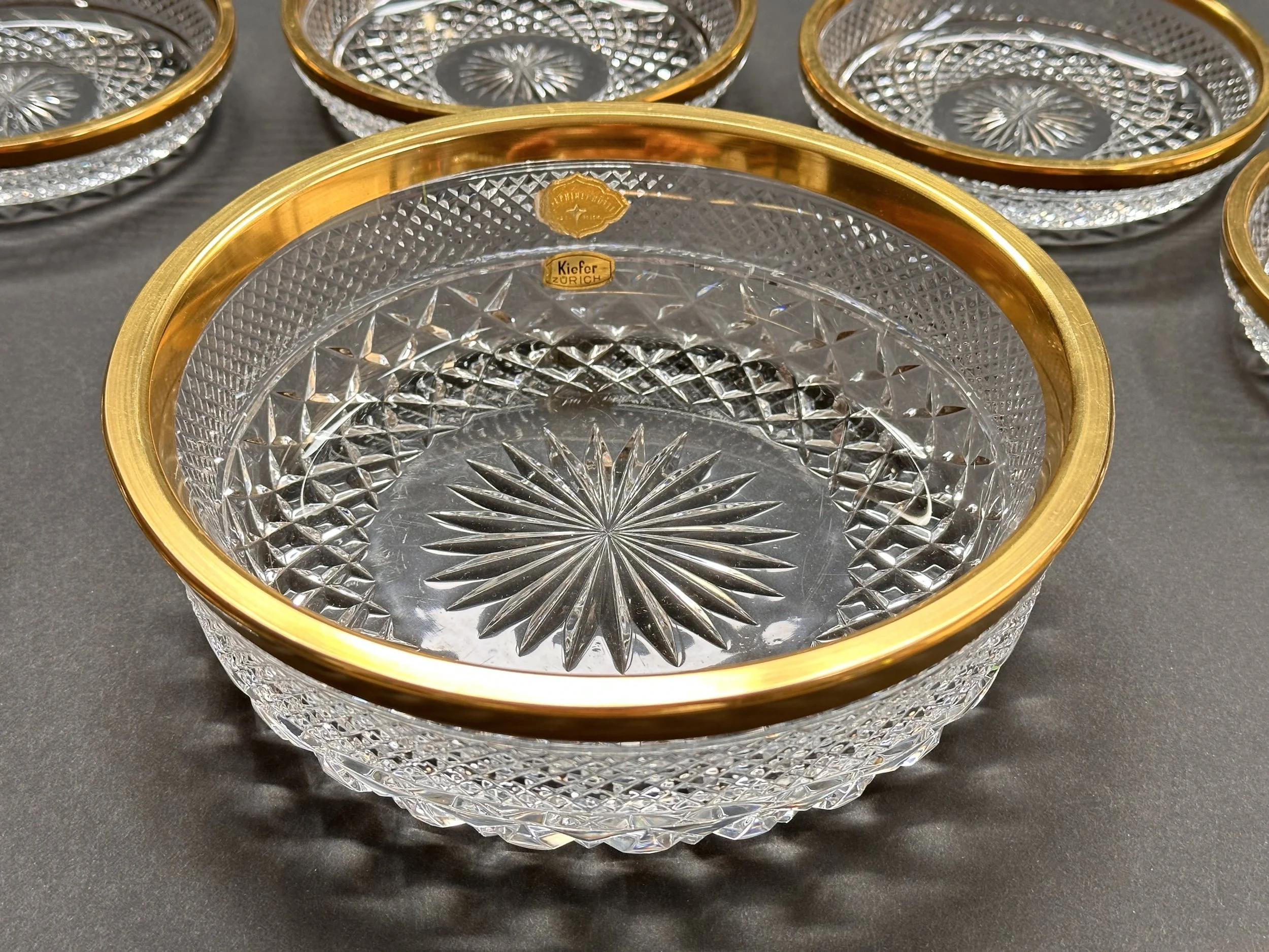 Josephine Hutten Crystal Bowl Set with Gold Accents foto 7