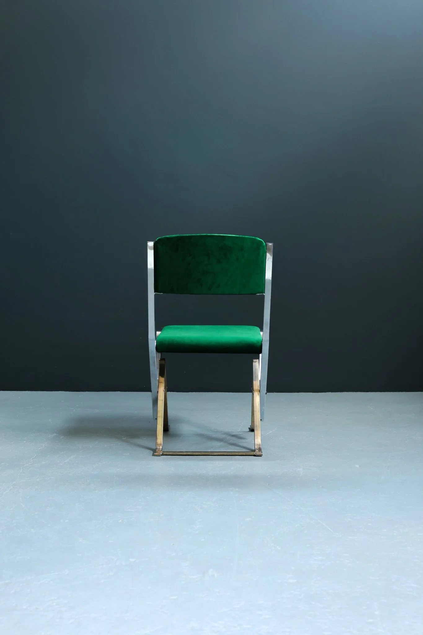 Romeo Rega Style Postmodern Dining Chairs in Green Velvet, Set of Six foto 5