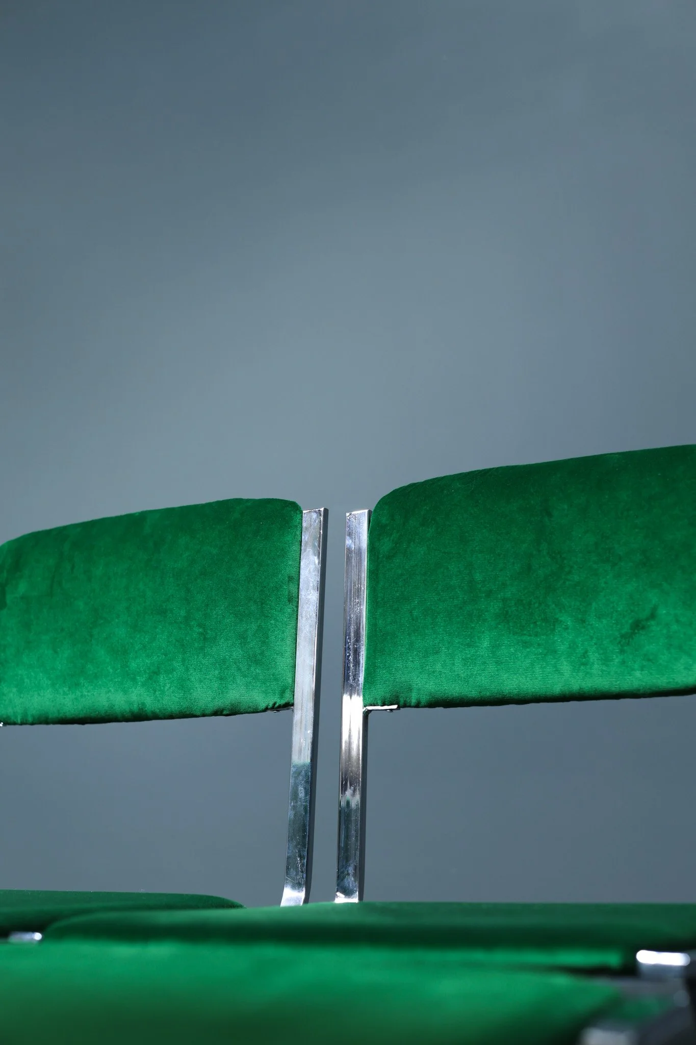 Romeo Rega Style Postmodern Dining Chairs in Green Velvet, Set of Six foto 8