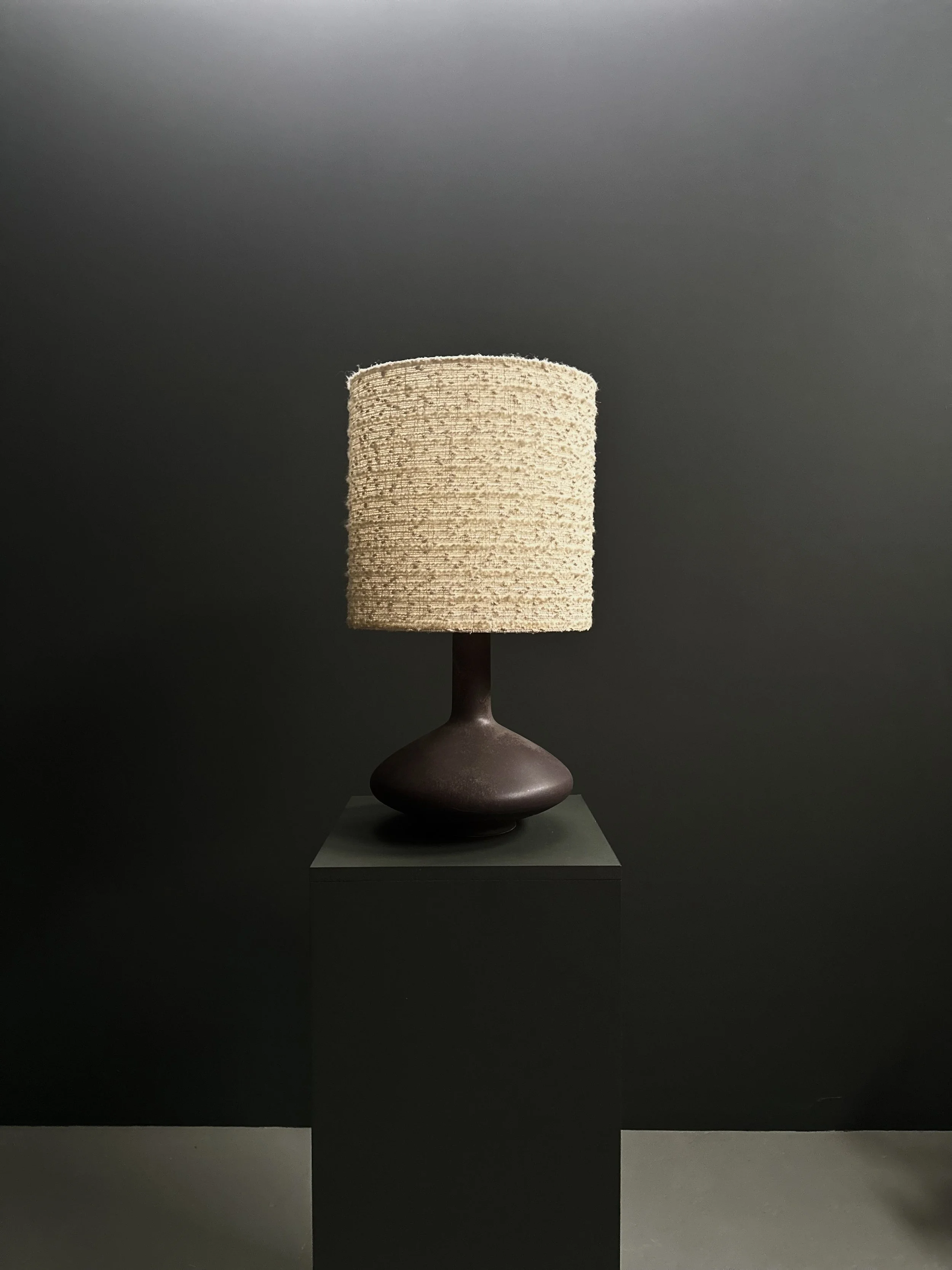 Rosenthal Studio-Line marbled ceramic table lamp with cotton shade, 1960s Germany