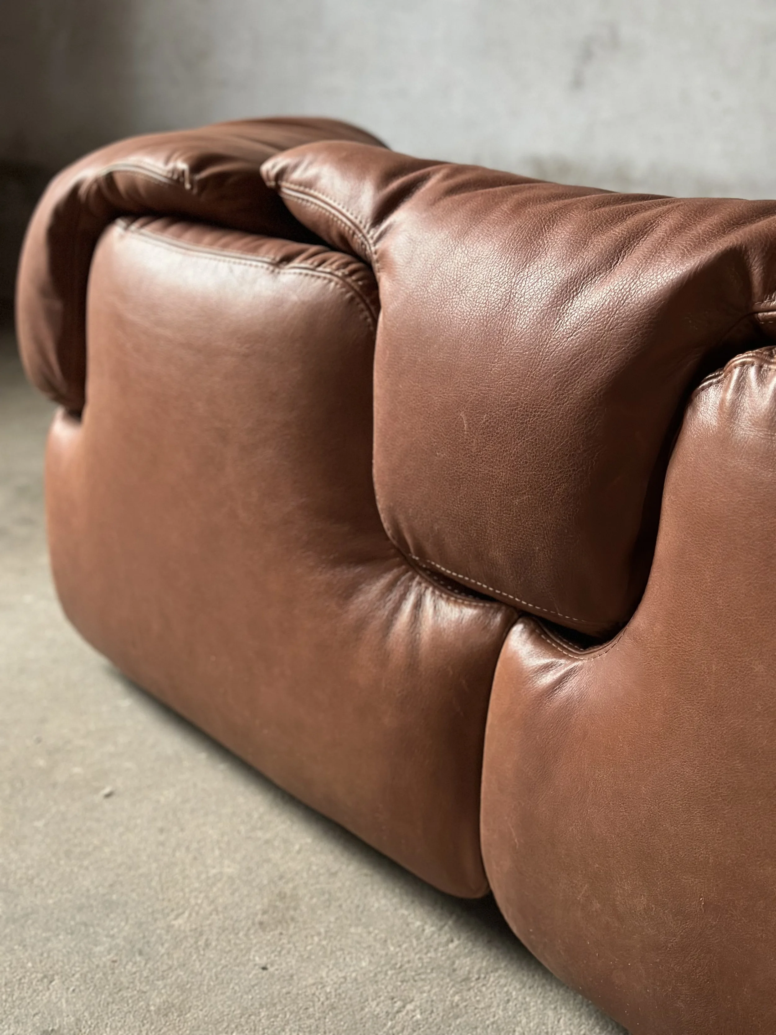 Alberto Rosselli Confidential Sofa for Saporiti in Cognac Leather foto 2