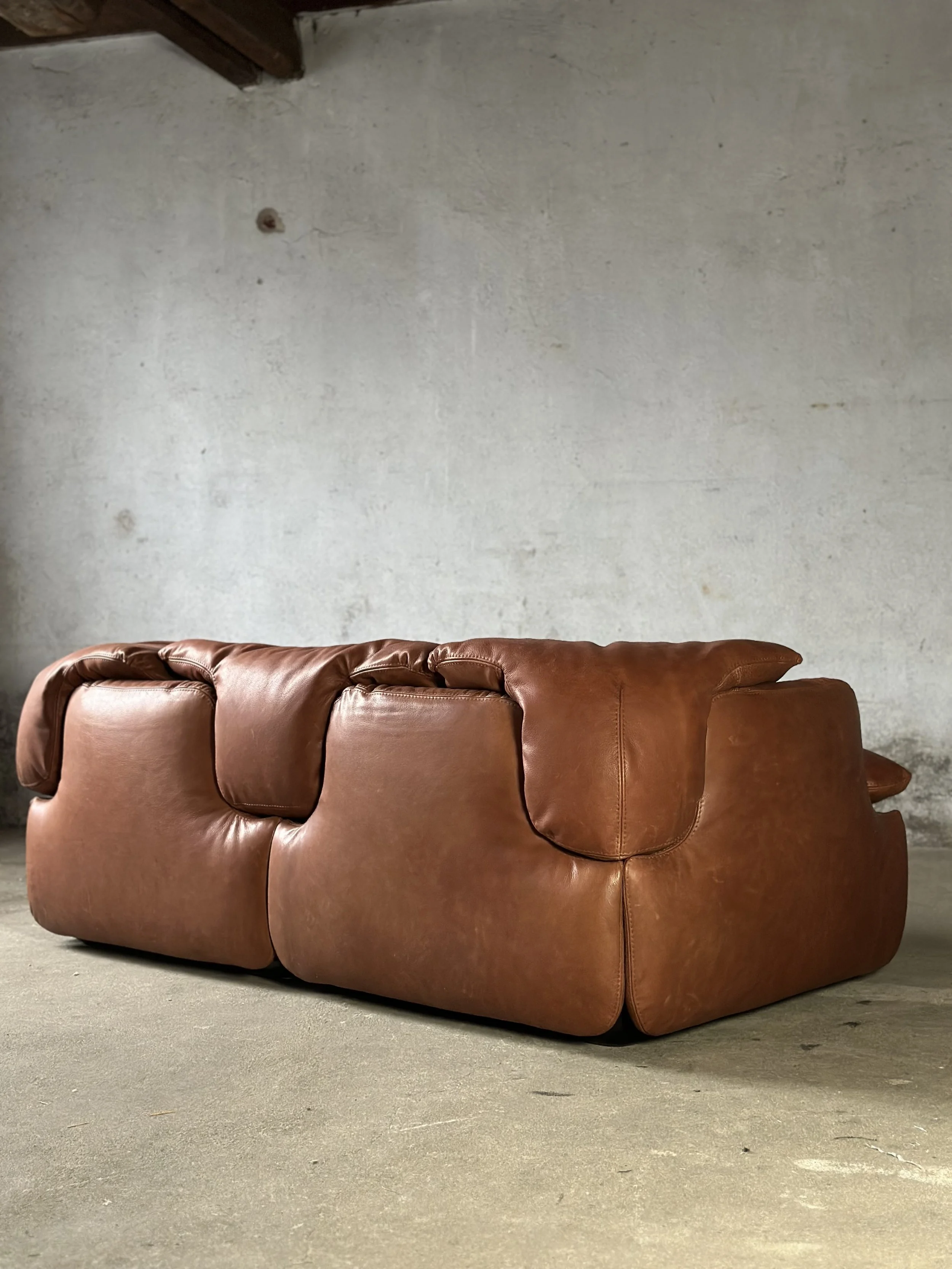 Alberto Rosselli Confidential Sofa for Saporiti in Cognac Leather foto 3