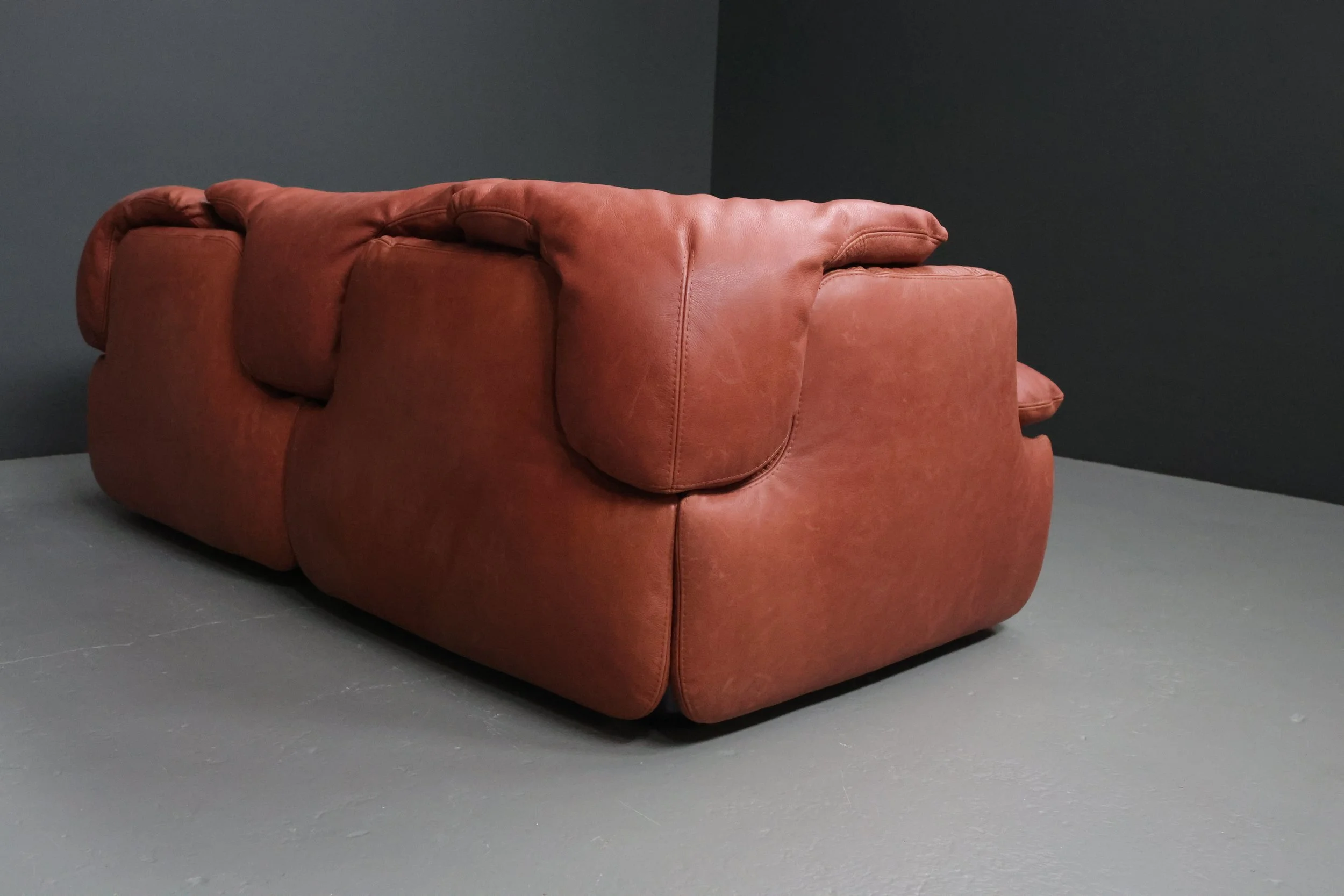 Alberto Rosselli Confidential Sofa for Saporiti in Cognac Leather foto 15