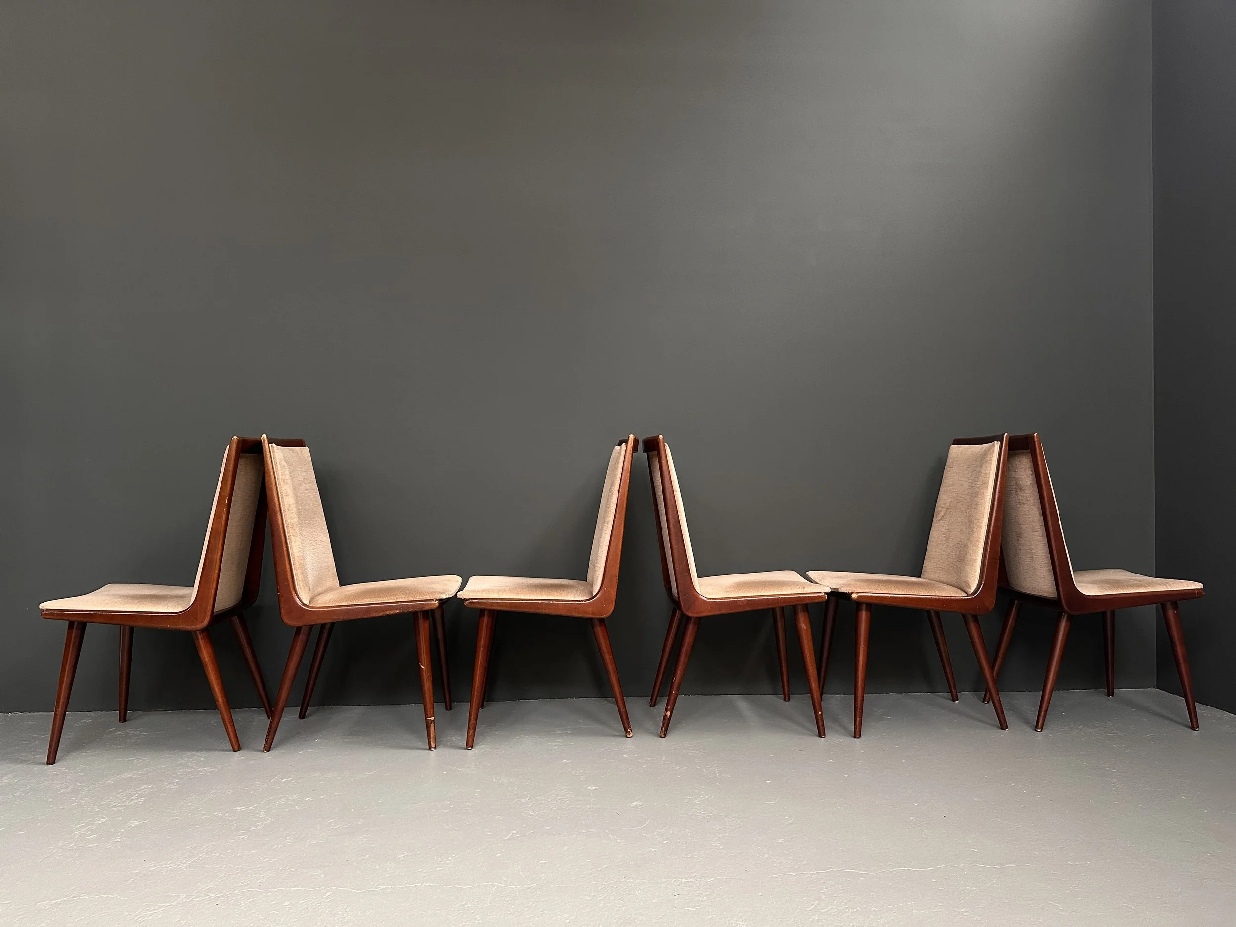 Mid-Century Boomerang Dining Chairs, Set of Six foto 12