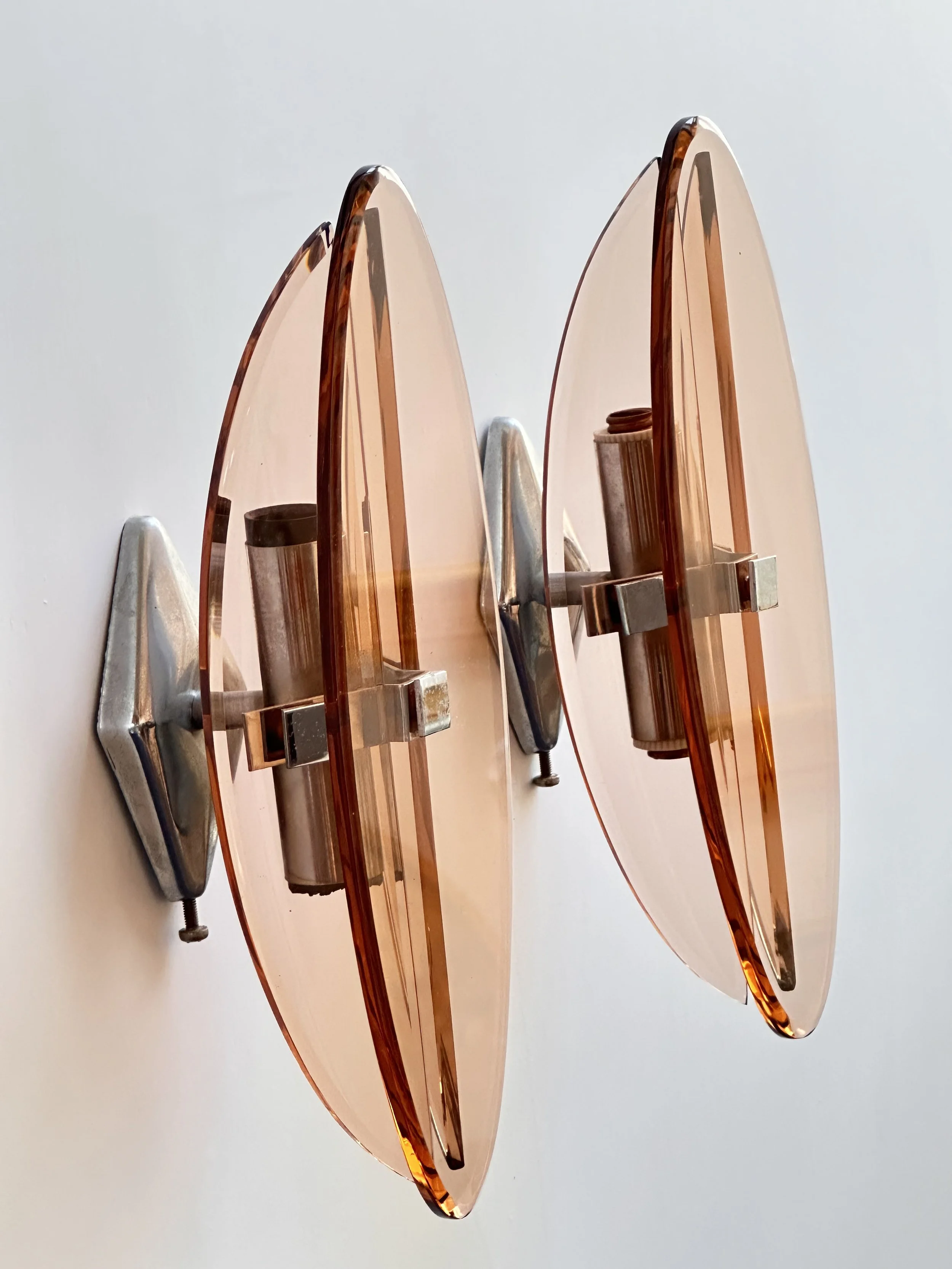 Veca Murano Glass Wall Sconces in Pink, Set of 2 foto 3