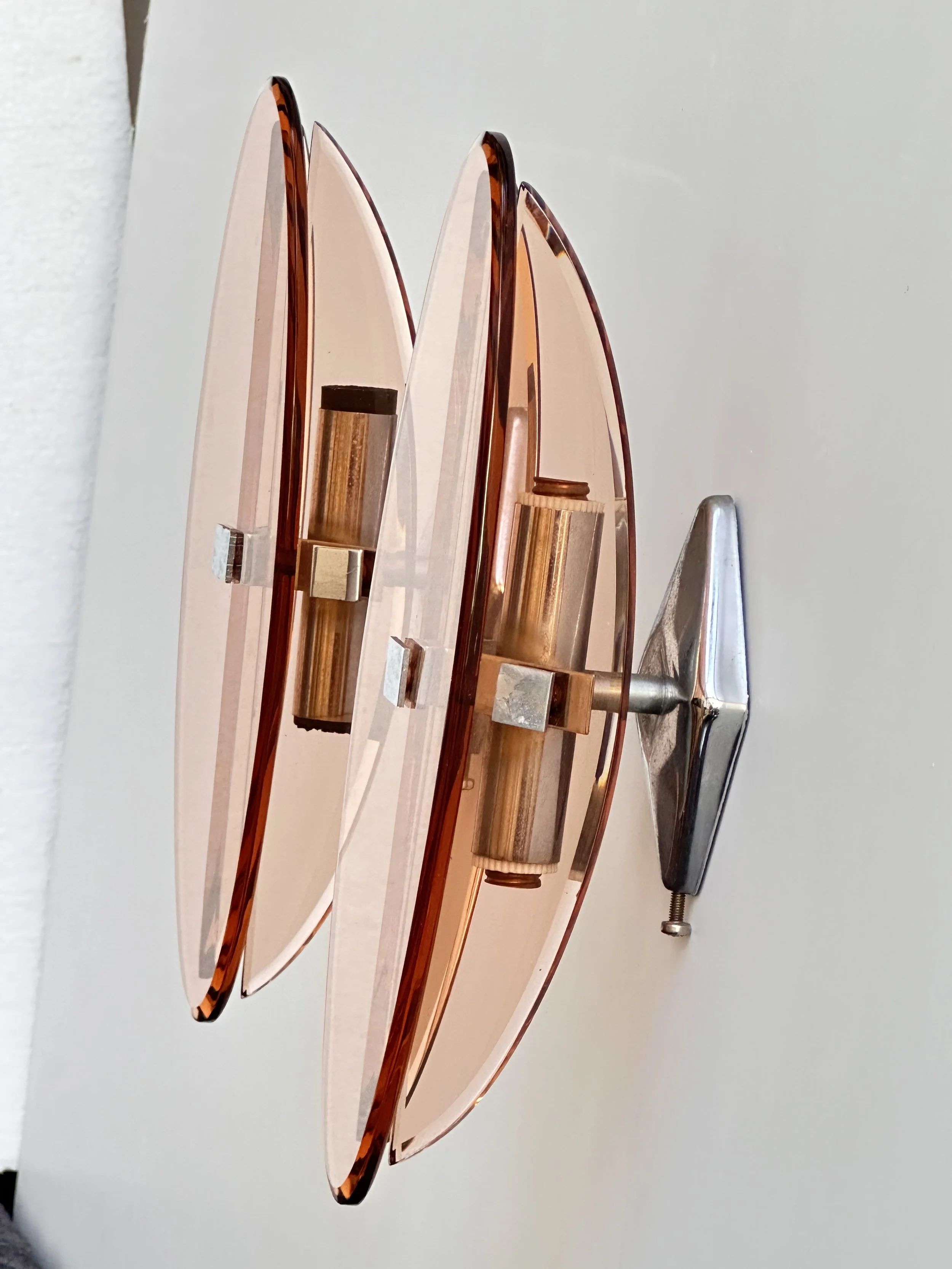 Veca Murano Glass Wall Sconces in Pink, Set of 2 foto 11