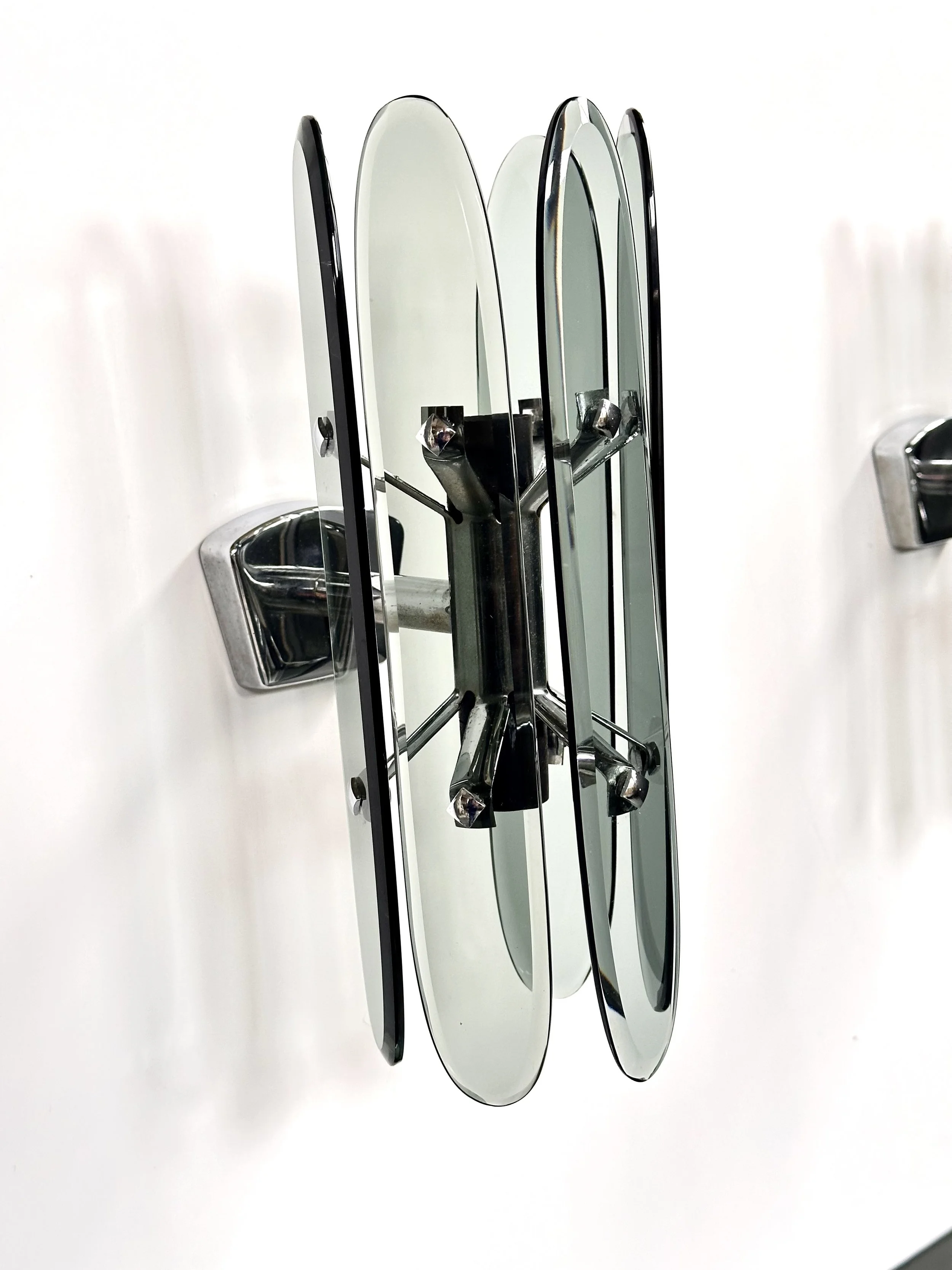 Veca Murano Glass Wall Sconces in Smokey Grey, Set of 2 foto 8