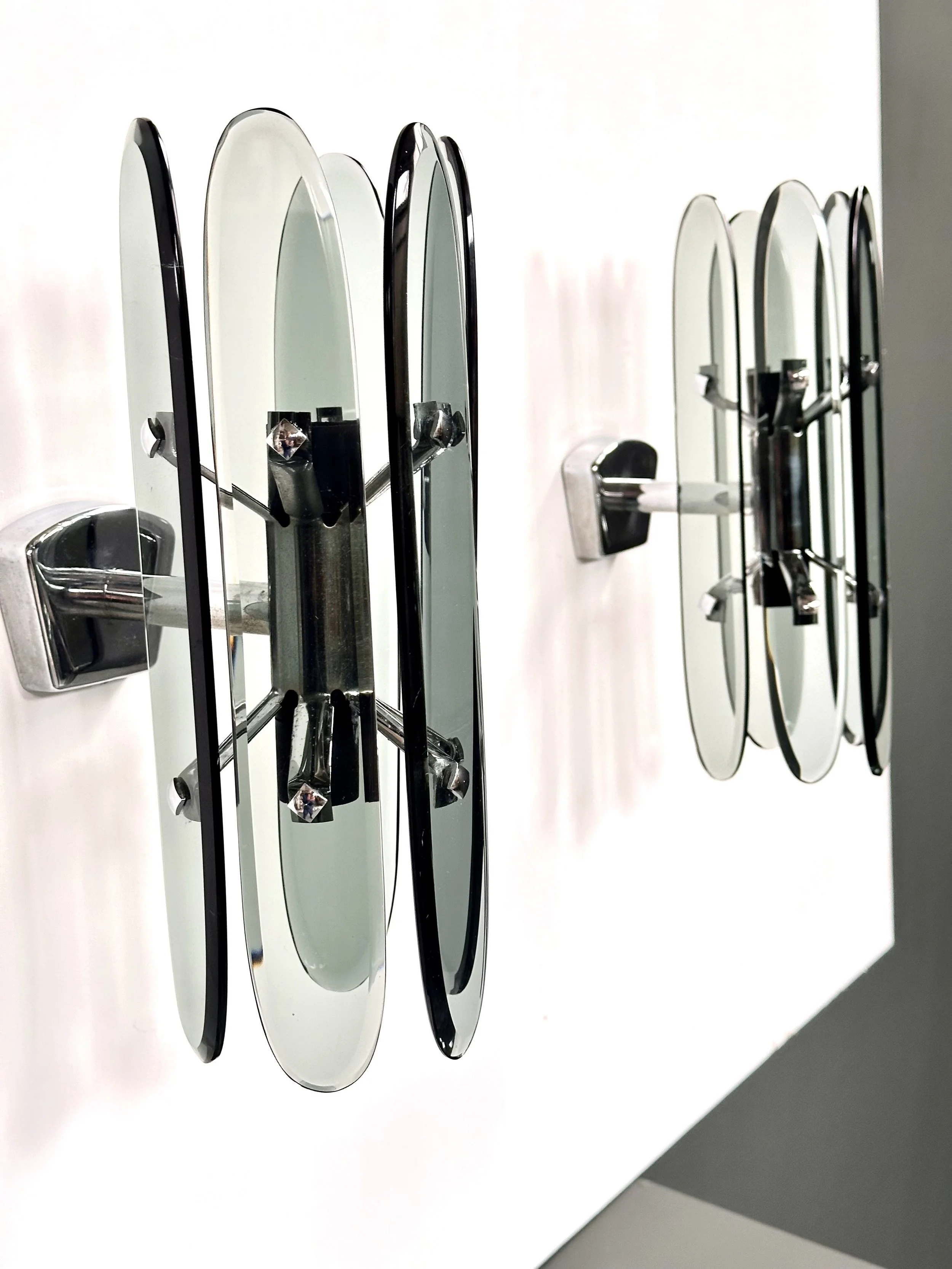 Veca Murano Glass Wall Sconces in Smokey Grey, Set of 2 foto 9
